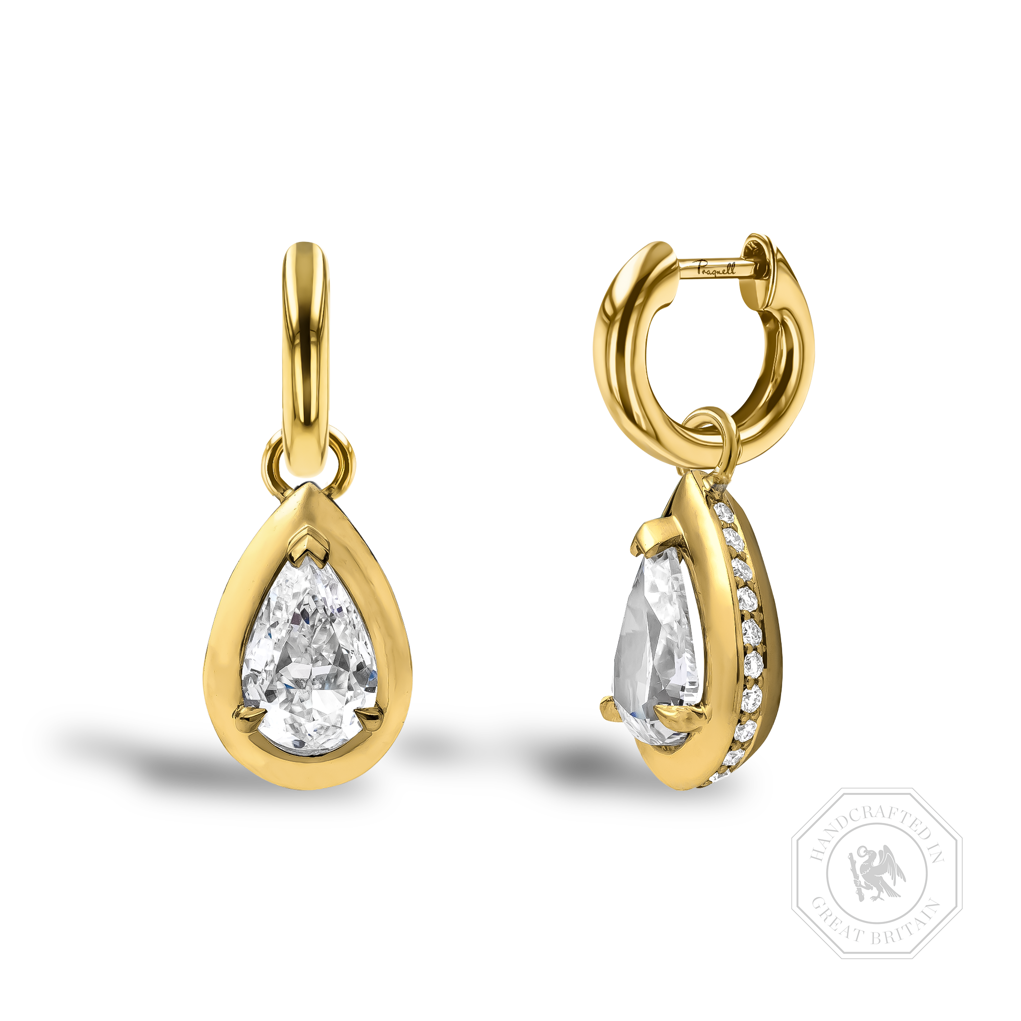 Skimming Stone Pear Shaped 1.64ct Diamond Drop Earrings Pear Shape, Claw Set_1