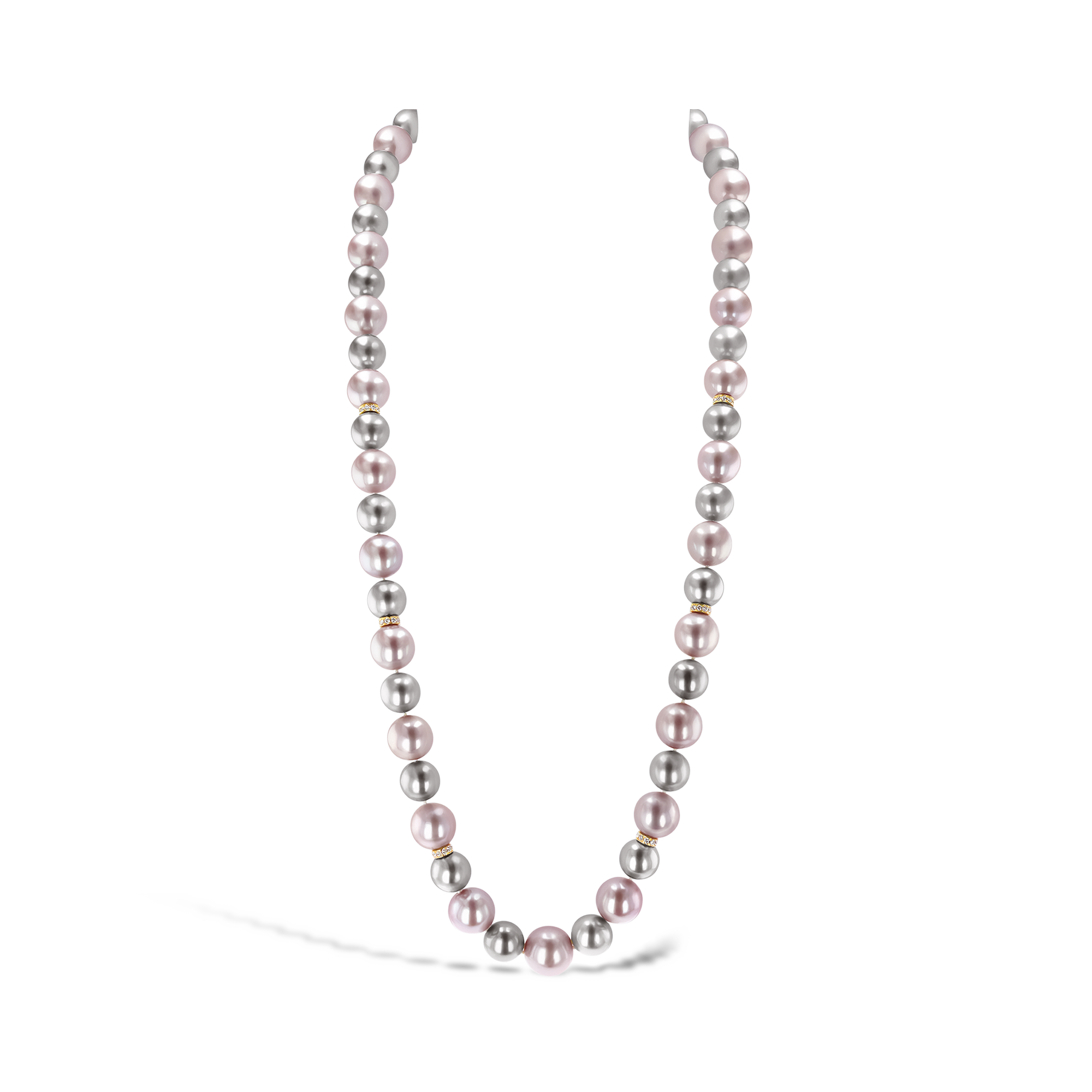 Tahitian Black and Pink Freshwater Pearl Necklace 10.4mm - 14.4mm_1