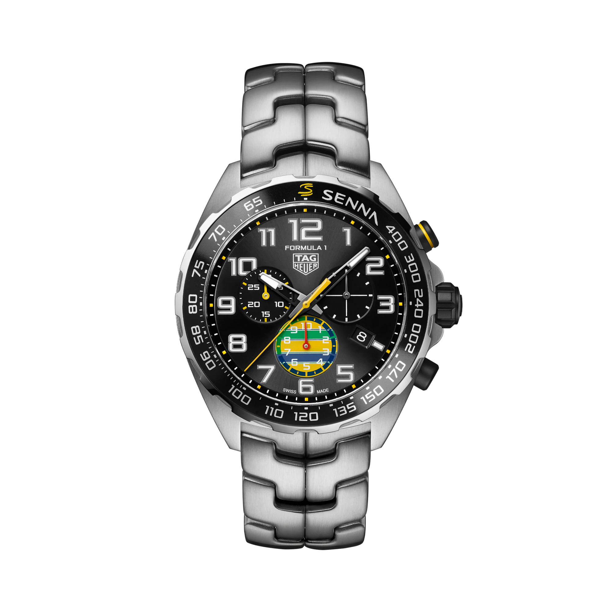 TAG Heuer Formula 1 Chronograph x Senna Special Edition 43mm, Black Dial, Arabic Numerals_1
