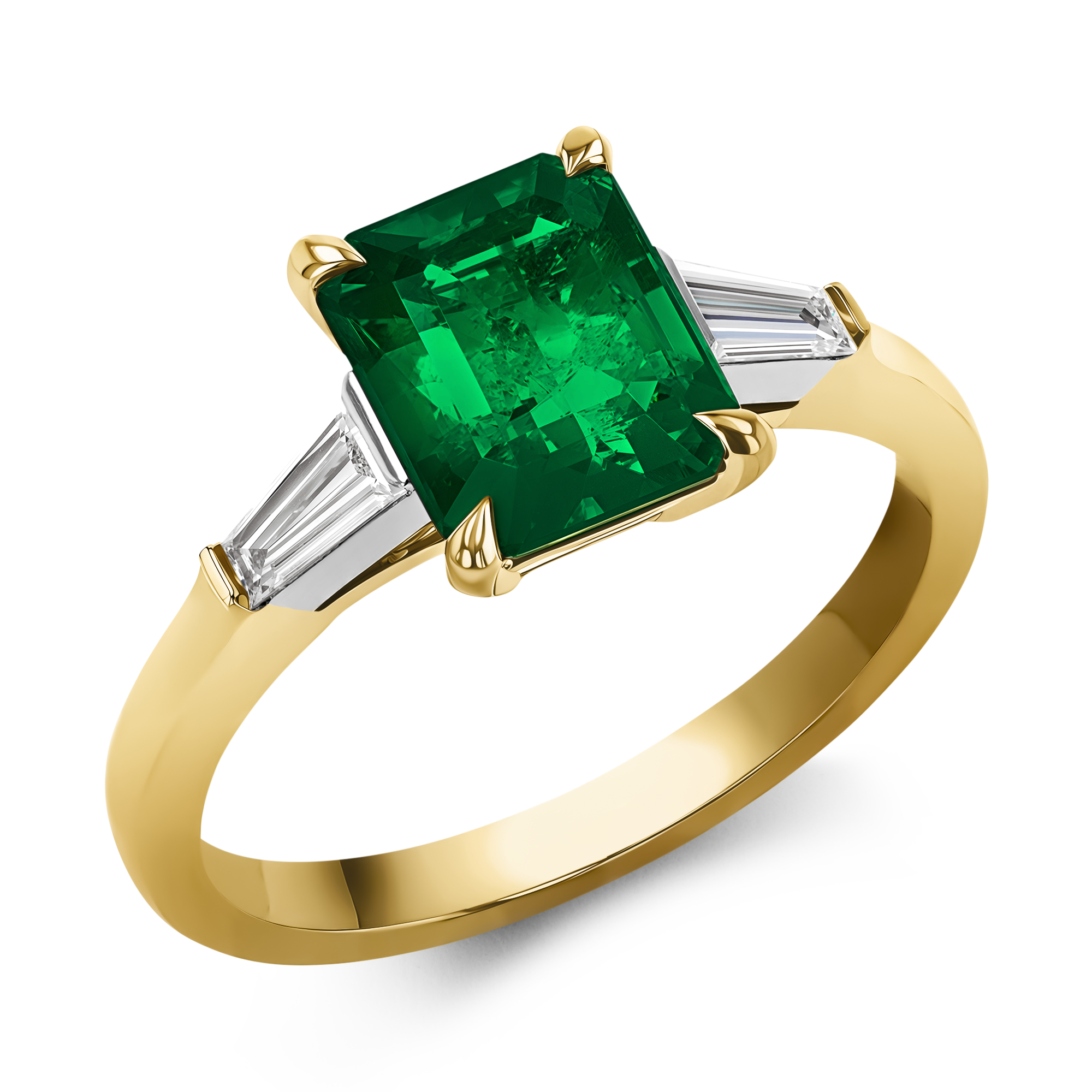Regency 1.84ct Emerald and Diamond Ring Octagon Cut, Claw Set_1
