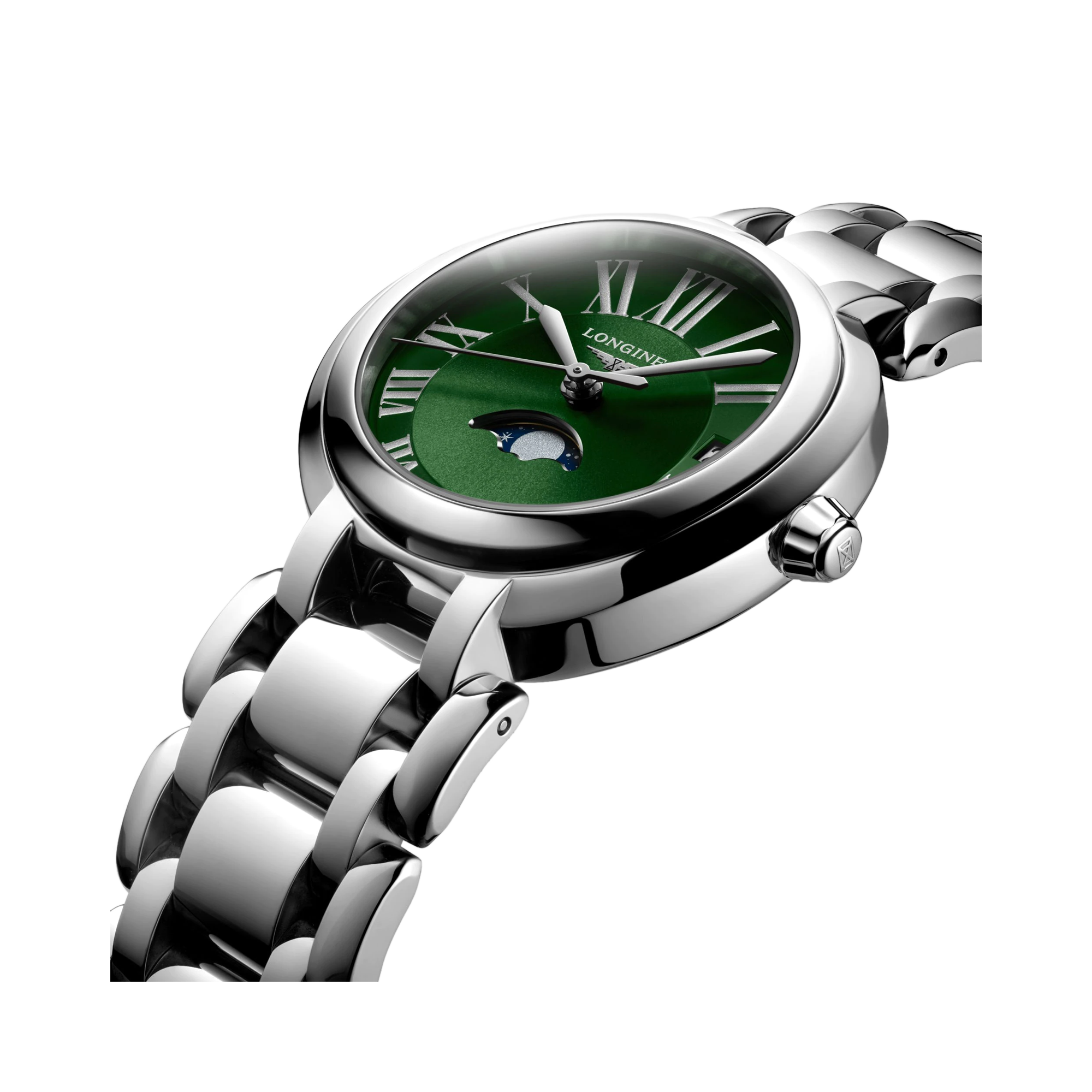 Longines PrimaLuna Elegant 30.5mm, Green Dial, Roman Numerals_4