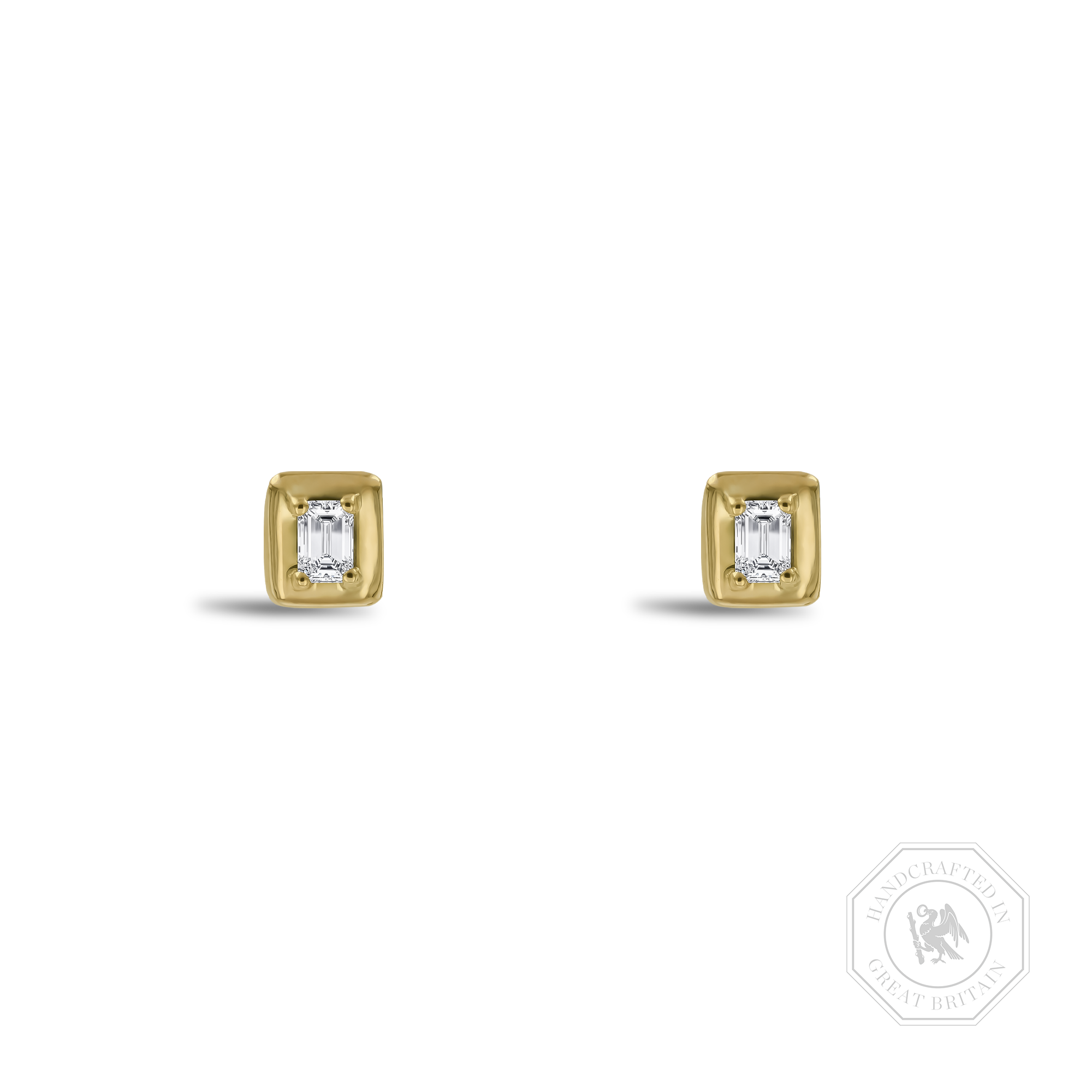 Skimming Stone 0.20ct Diamond Stud Earrings Baguette Cut, Claw Set_1