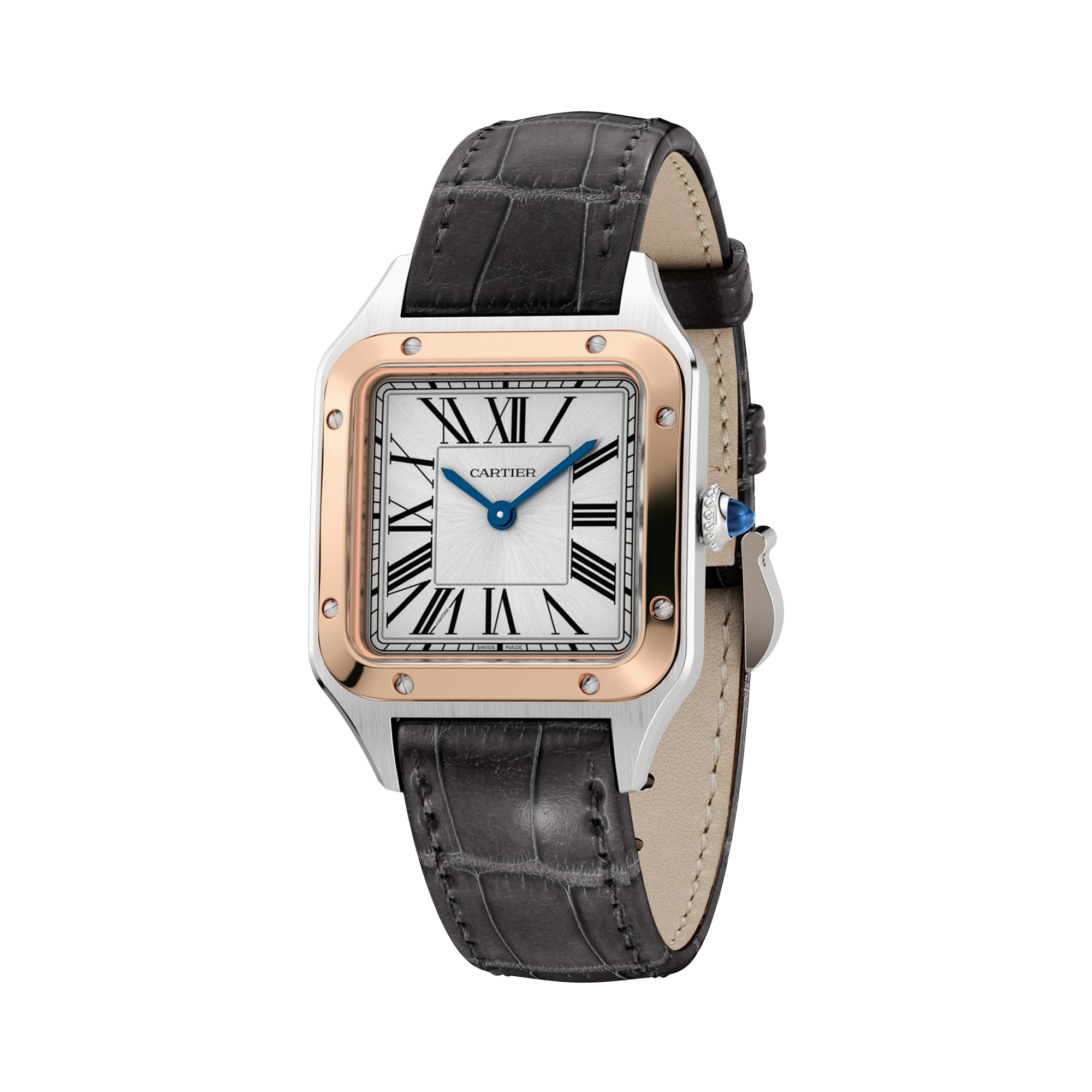 Cartier Santos-Dumont 38mm, Silver Dial, Roman Numerals_2