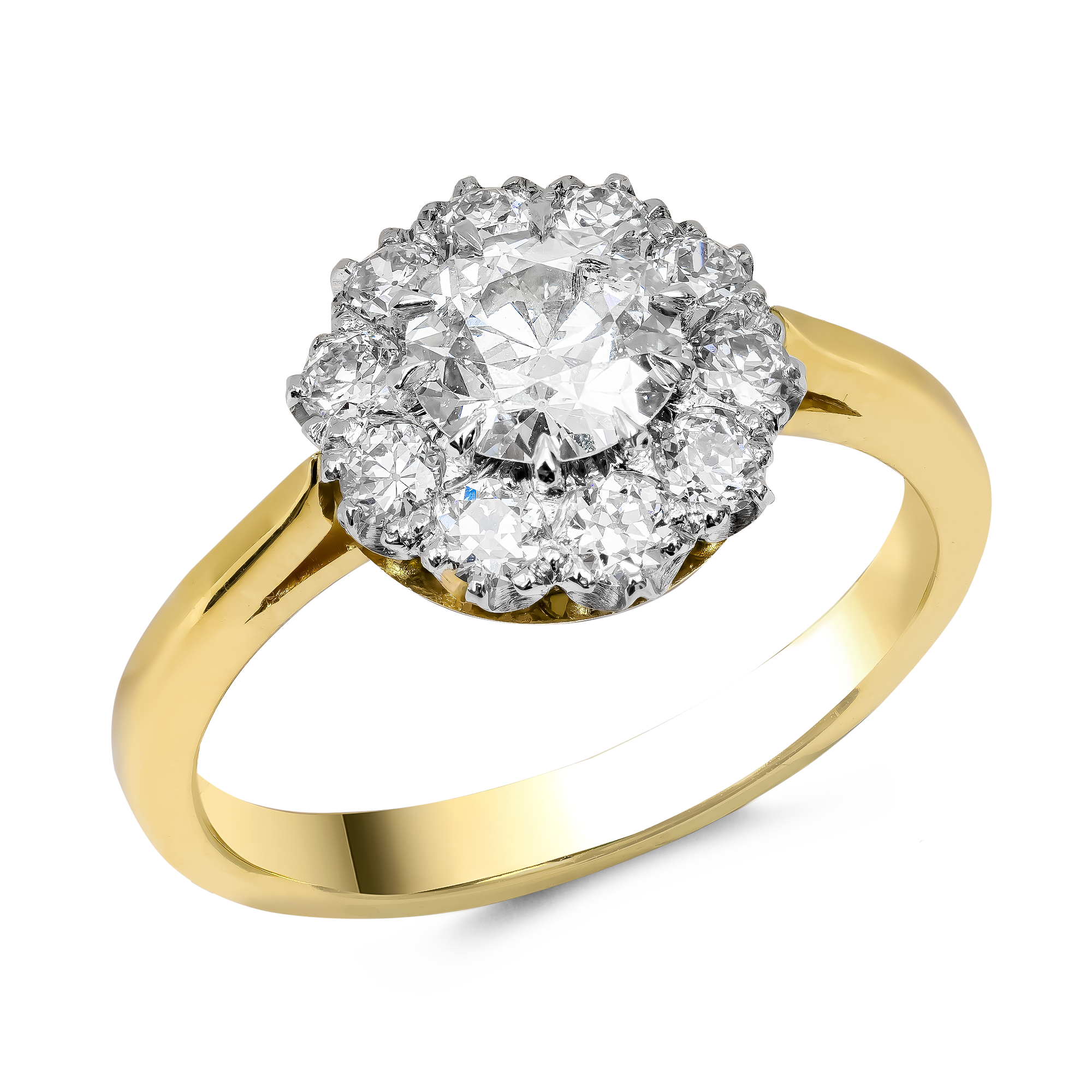 Brilliant Cut 0.65ct Diamond Cluster Ring Brilliant cut, Claw set_1