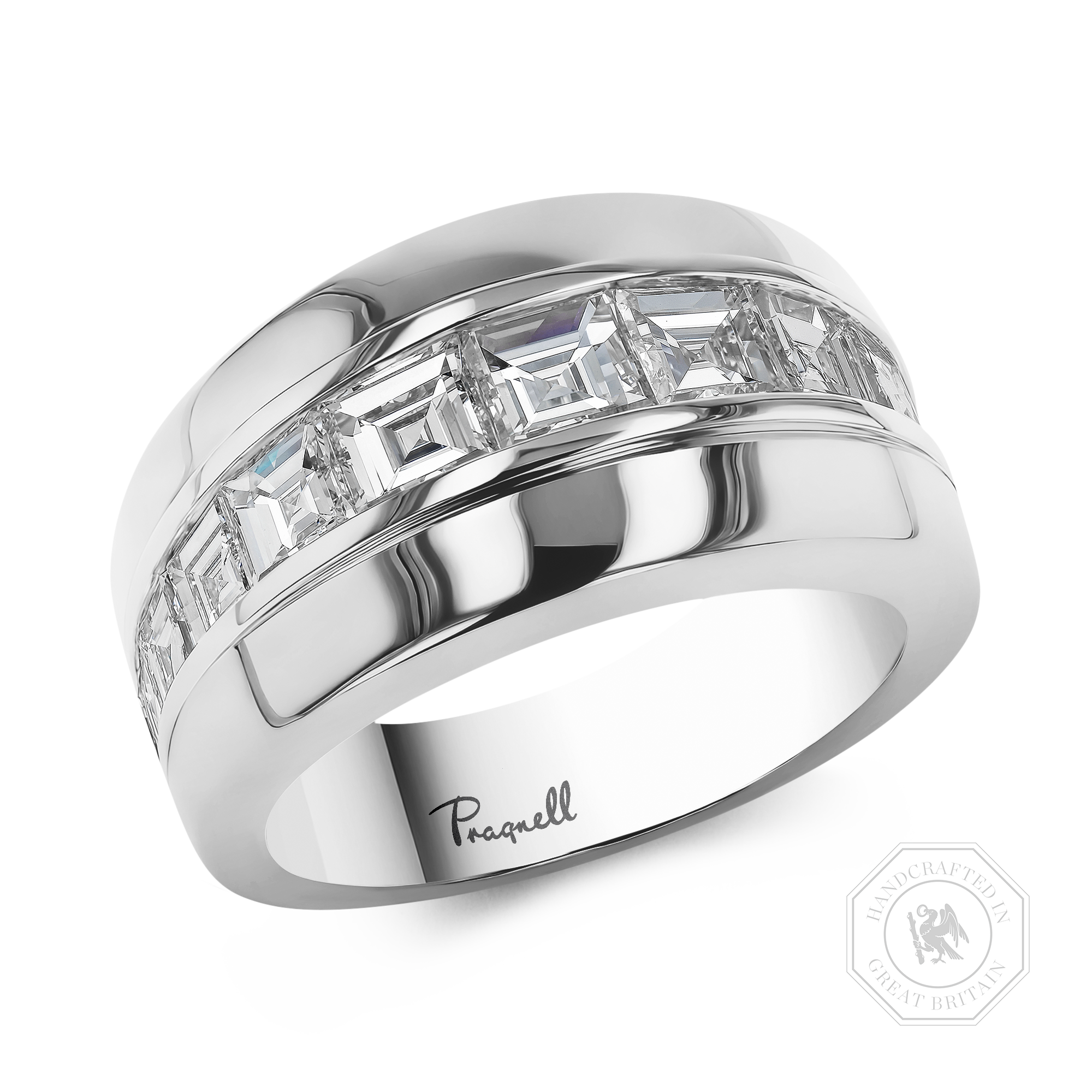 Manhattan 2.45ct Diamond Single Row Ring Carre Cut, Channel Set_1