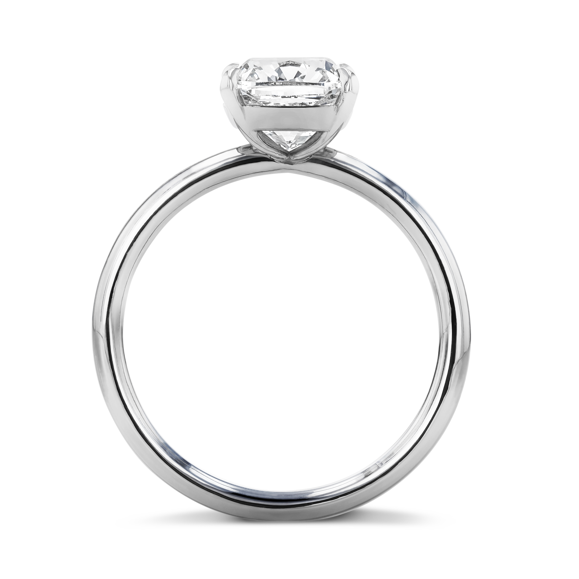 Cushion Cut Diamond Solitaire Ring Cushion Modern Cut, Four Claw Set_3