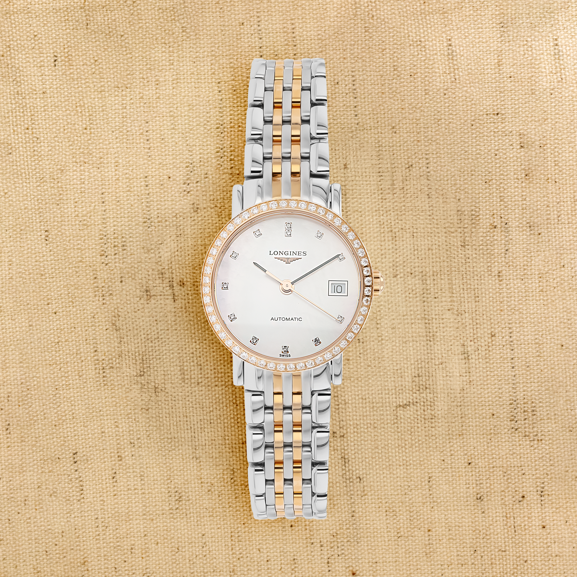 Pre-Owned Longines Elegant 25.5mm, Mother of Pearl Dial, Diamond Numerals_1
