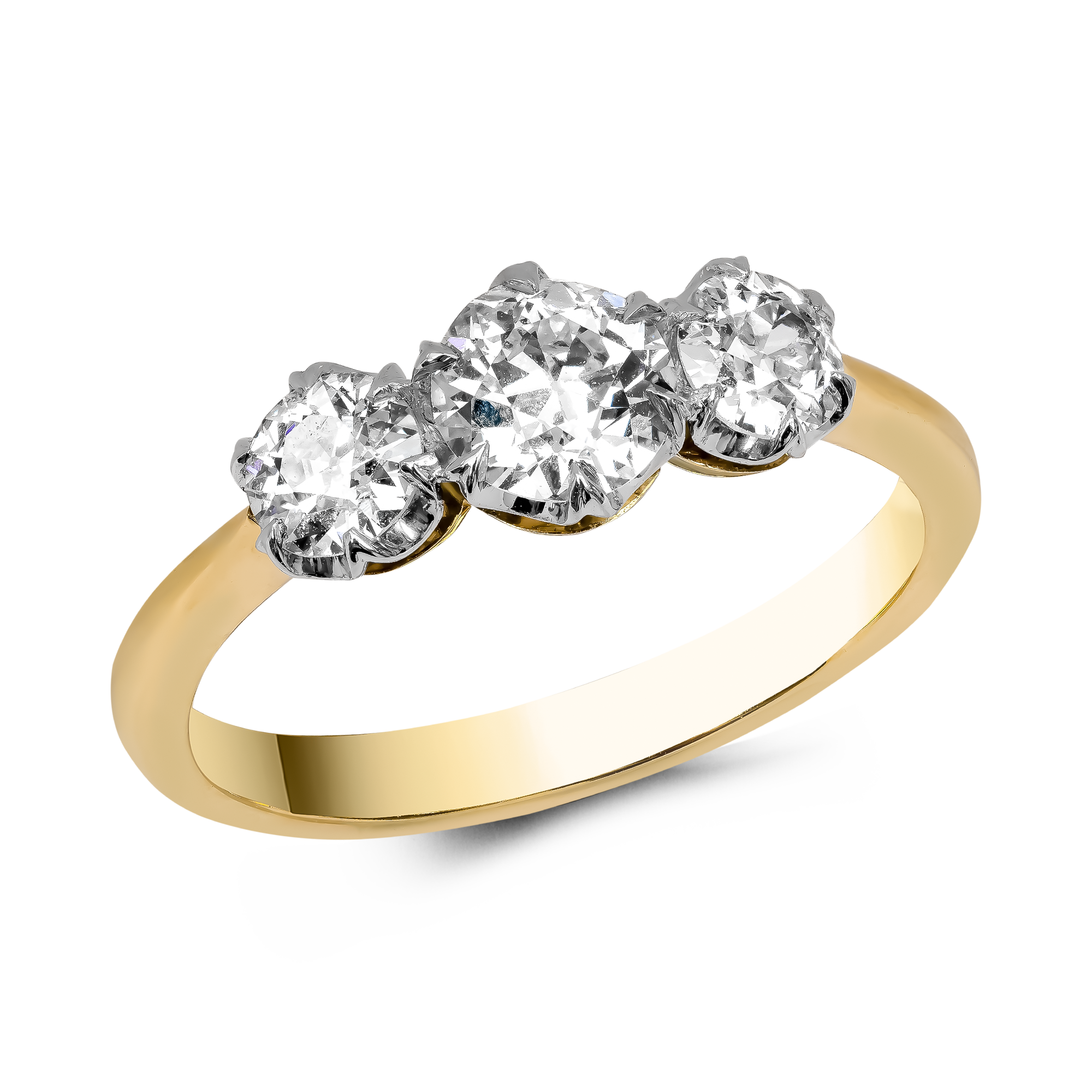 Coronet Brilliant Cut 1.02ct Diamond Three Stone Ring Brilliant cut, Claw set_1