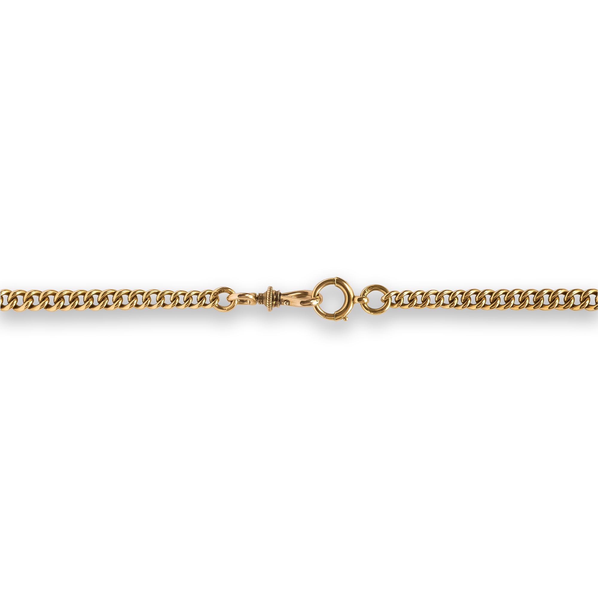 Gold Curb Link Chain T-Bar Pendant _3