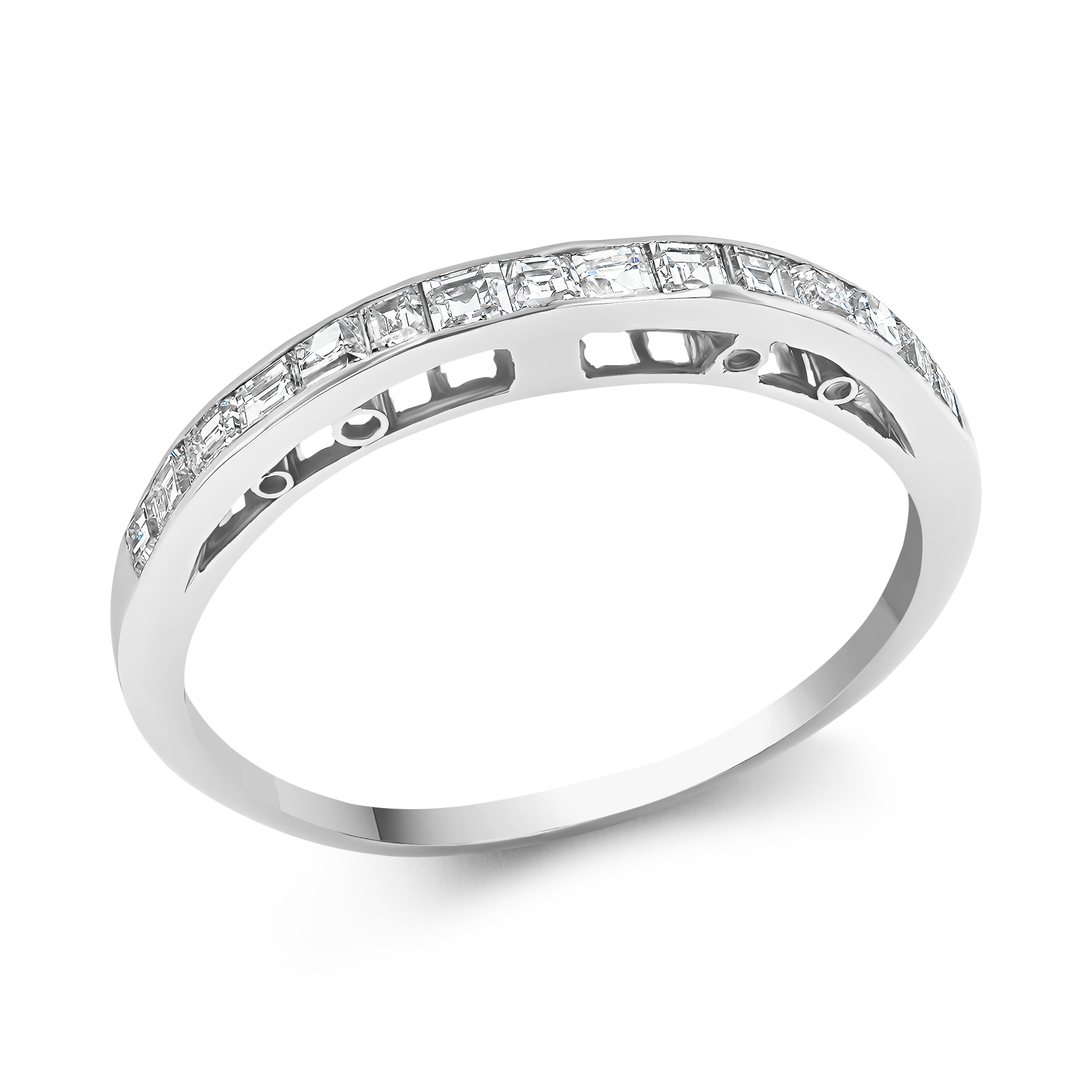 Contemporary Square Cut 0.45ct Diamond Ring Square Cut, Channel Set_1