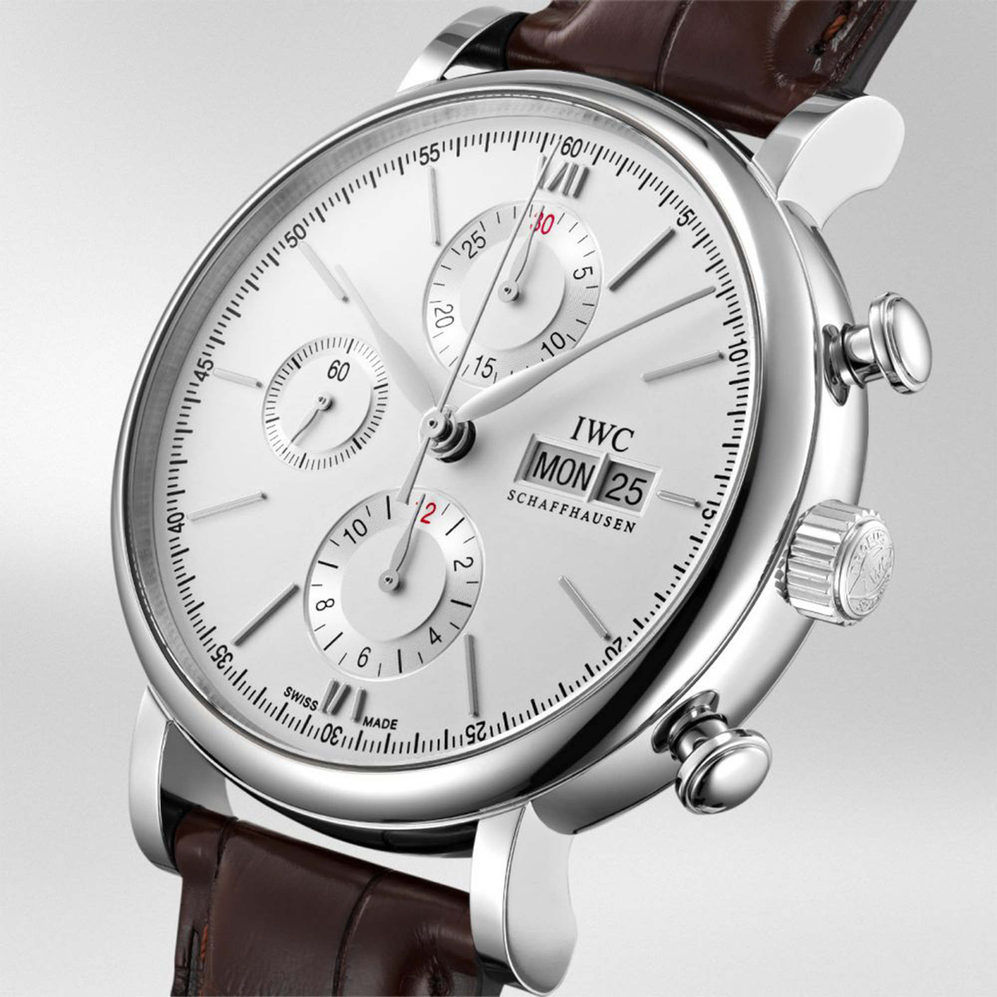 Portofino Chronograph 42mm, Silver Dial, Baton Numerals_2