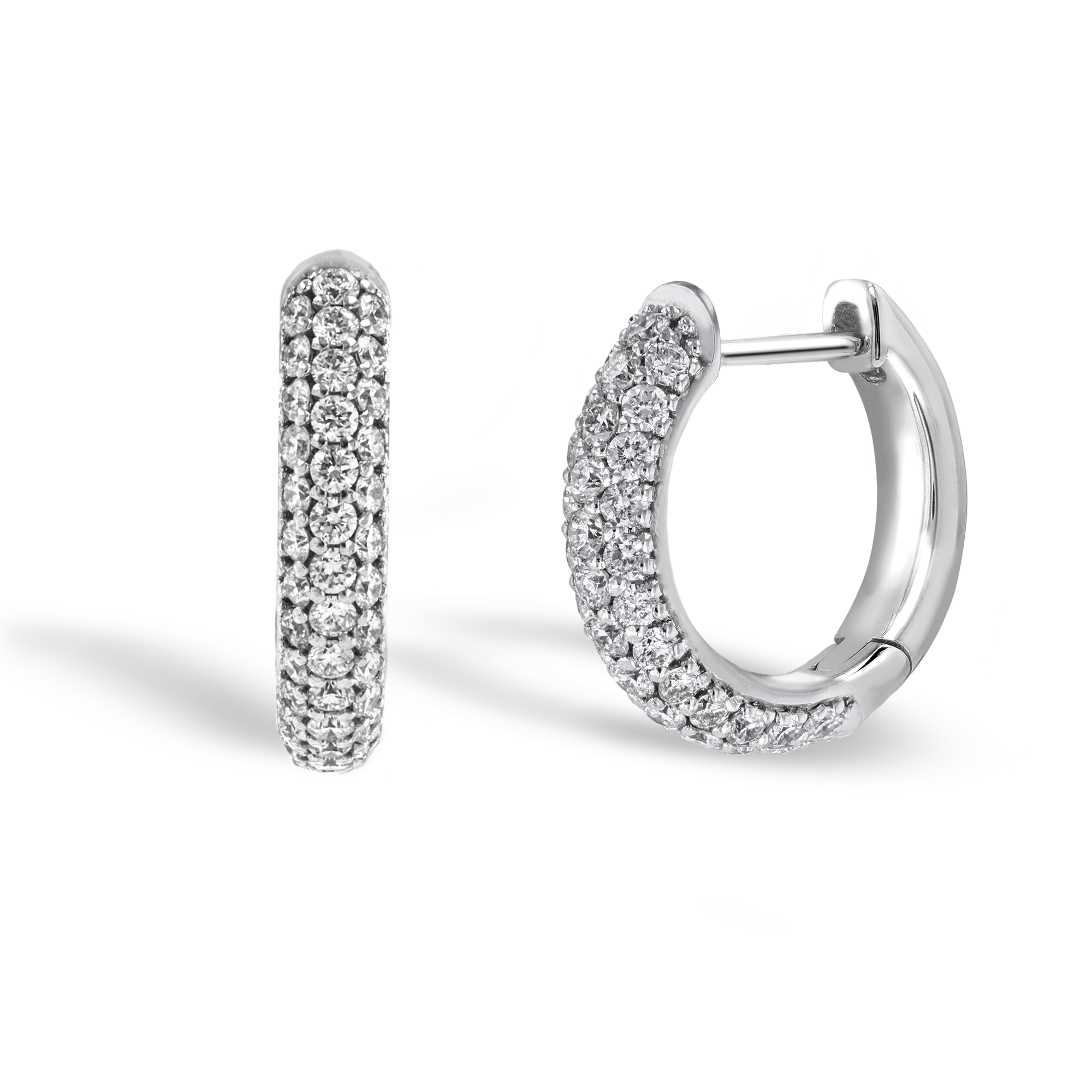 Diamond Hoop Earrings Brilliant Cut, Pave Set_1