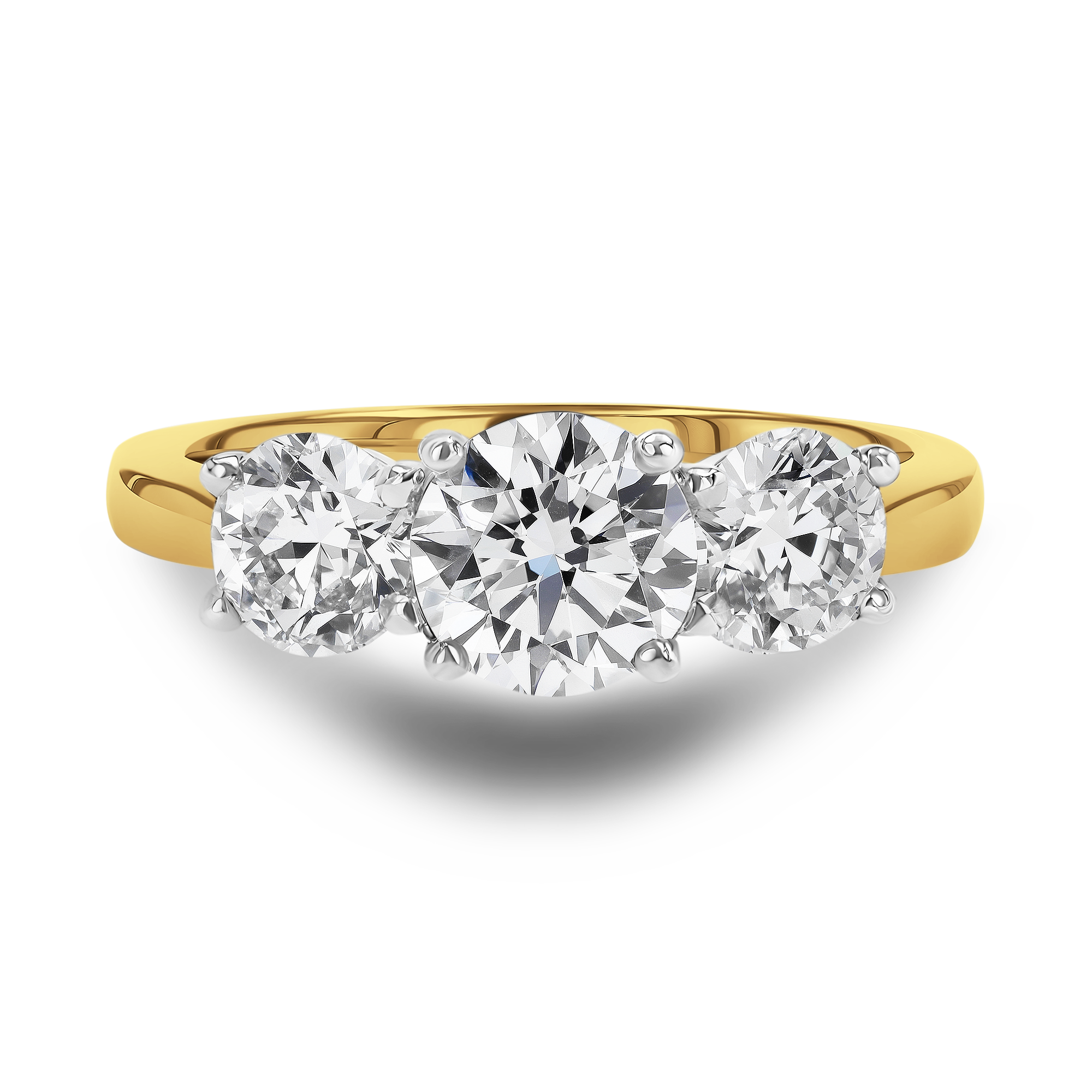 Classic 2.00ct Diamond Three Stone Ring Brilliant cut, Claw set_2