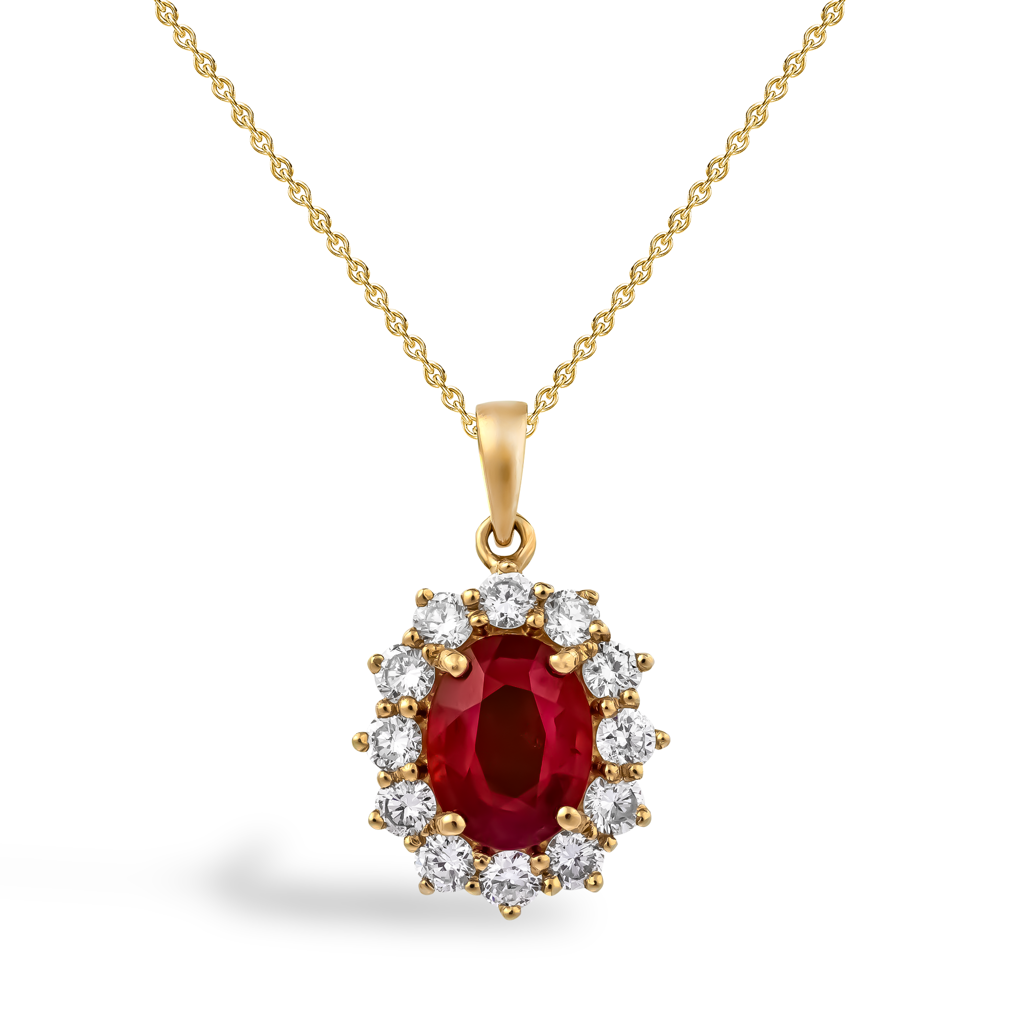 Oval Cut 1.83ct Burma Ruby and Diamond Pendant Oval Cut, Claw Set_1