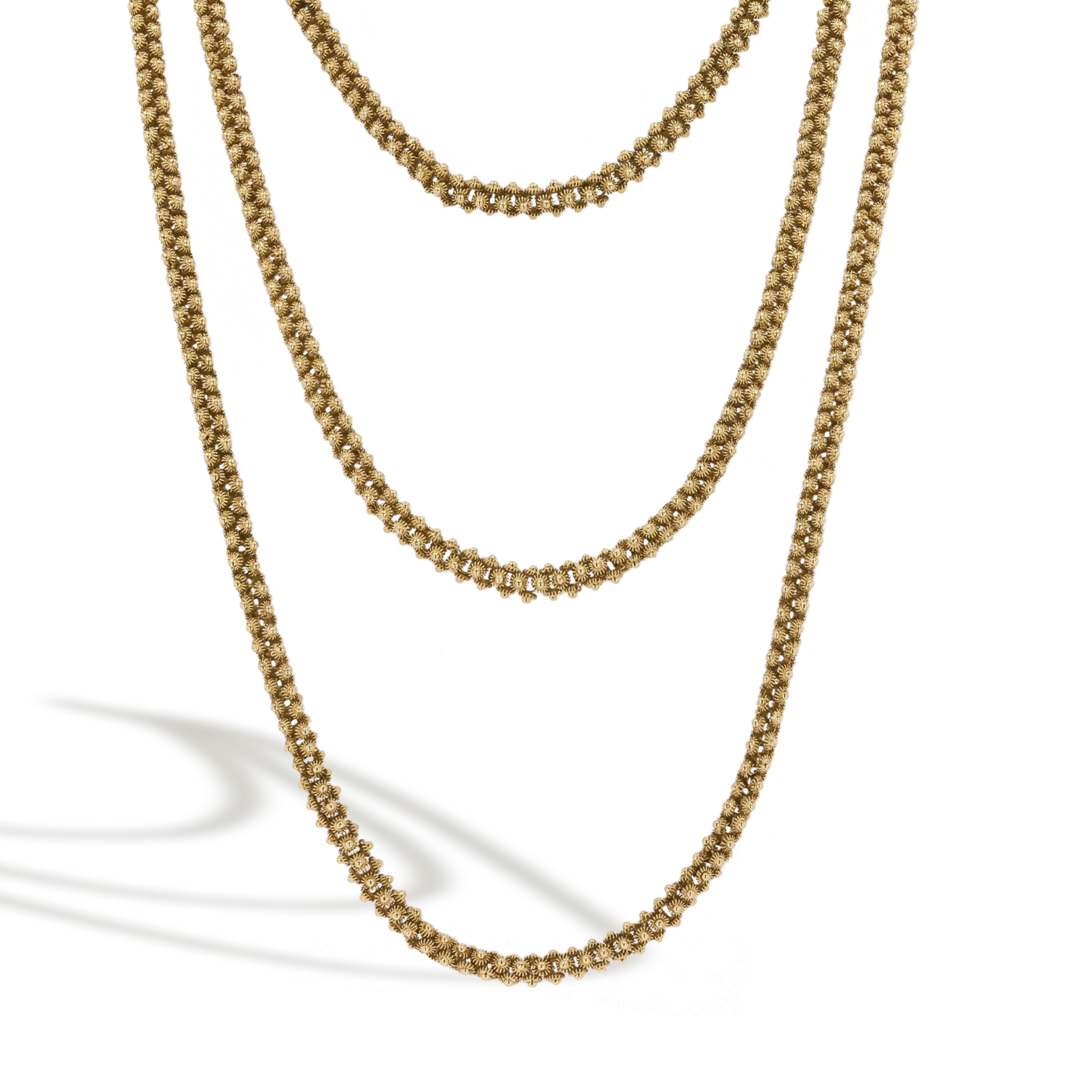 Victorian Long Guard Chain Necklace Bobble Square Link Chain_2