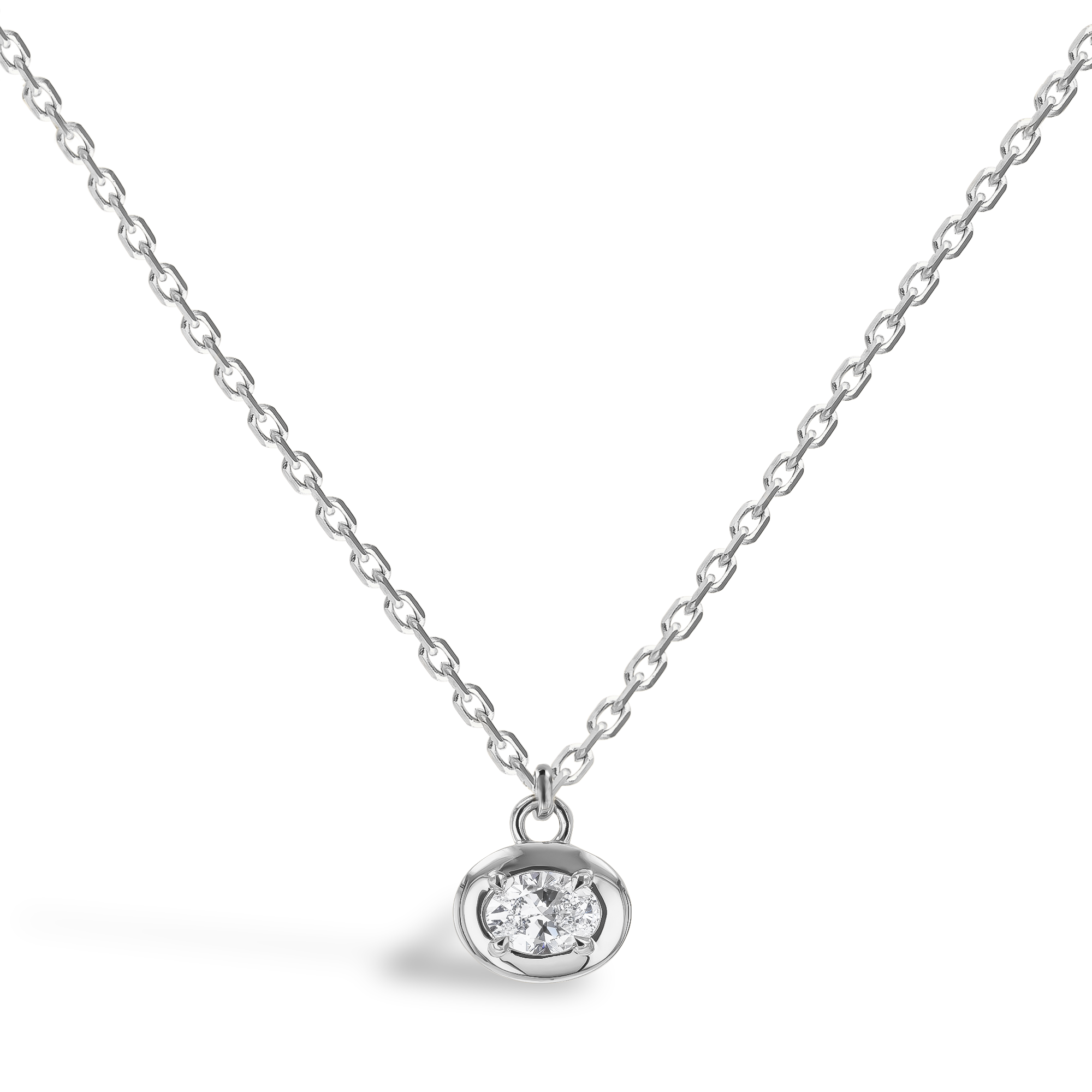 Skimming Stone 0.50ct Angola Diamond Pendant Oval Cut, Claw Set_1