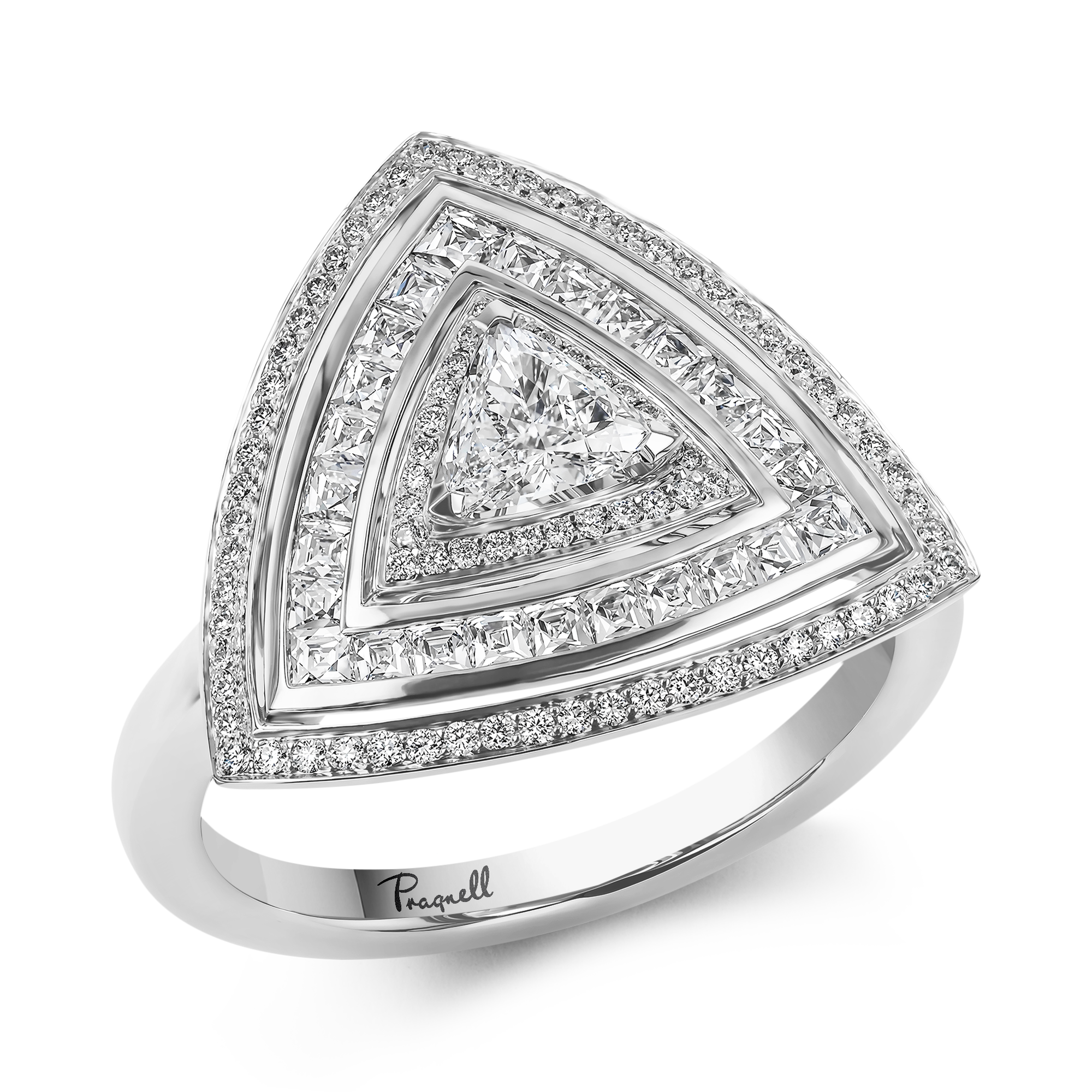 Trilliant Cut 0.28ct Diamond Ripple Ring Trilliant Cut, Claw Set_1