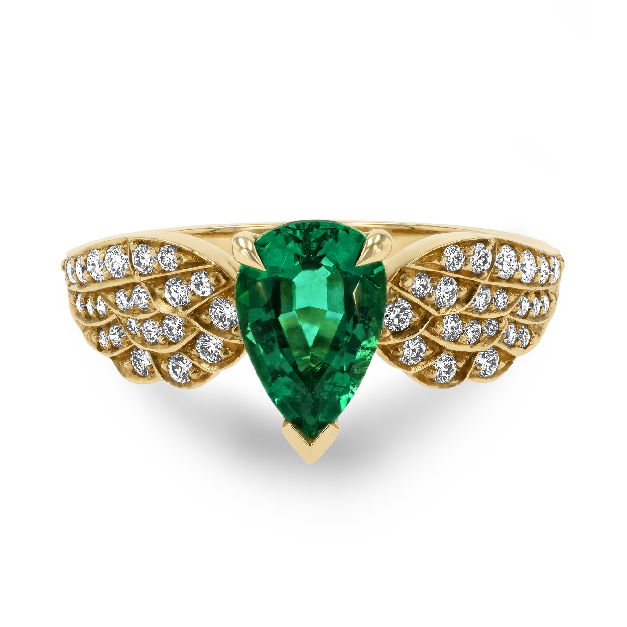 Tiara 1.06ct Emerald Solitaire Ring Pearshape, Claw Set_2