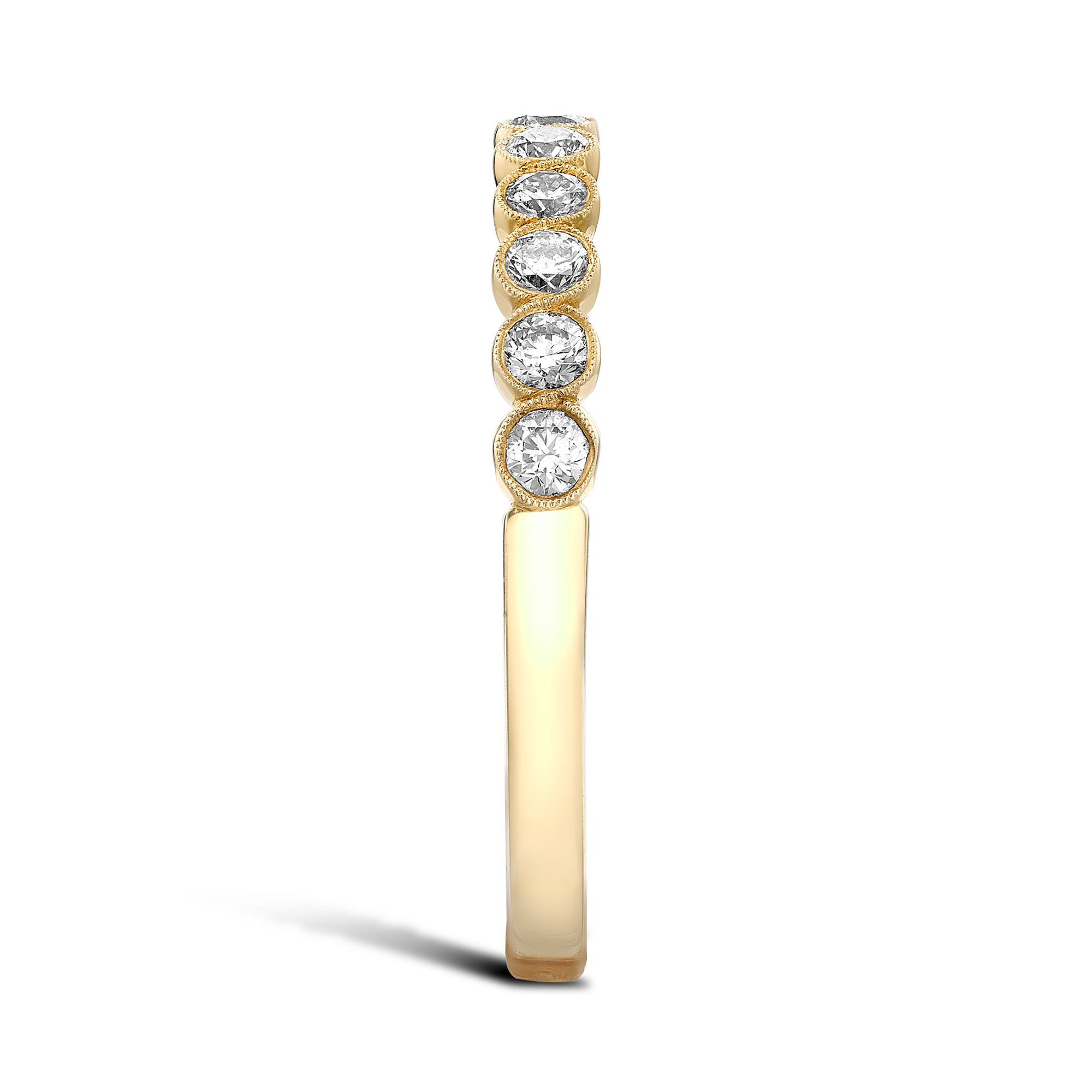 Diamond Dot 0.48ct Half Eternity Ring Brilliant Cut, Rubover Set_4