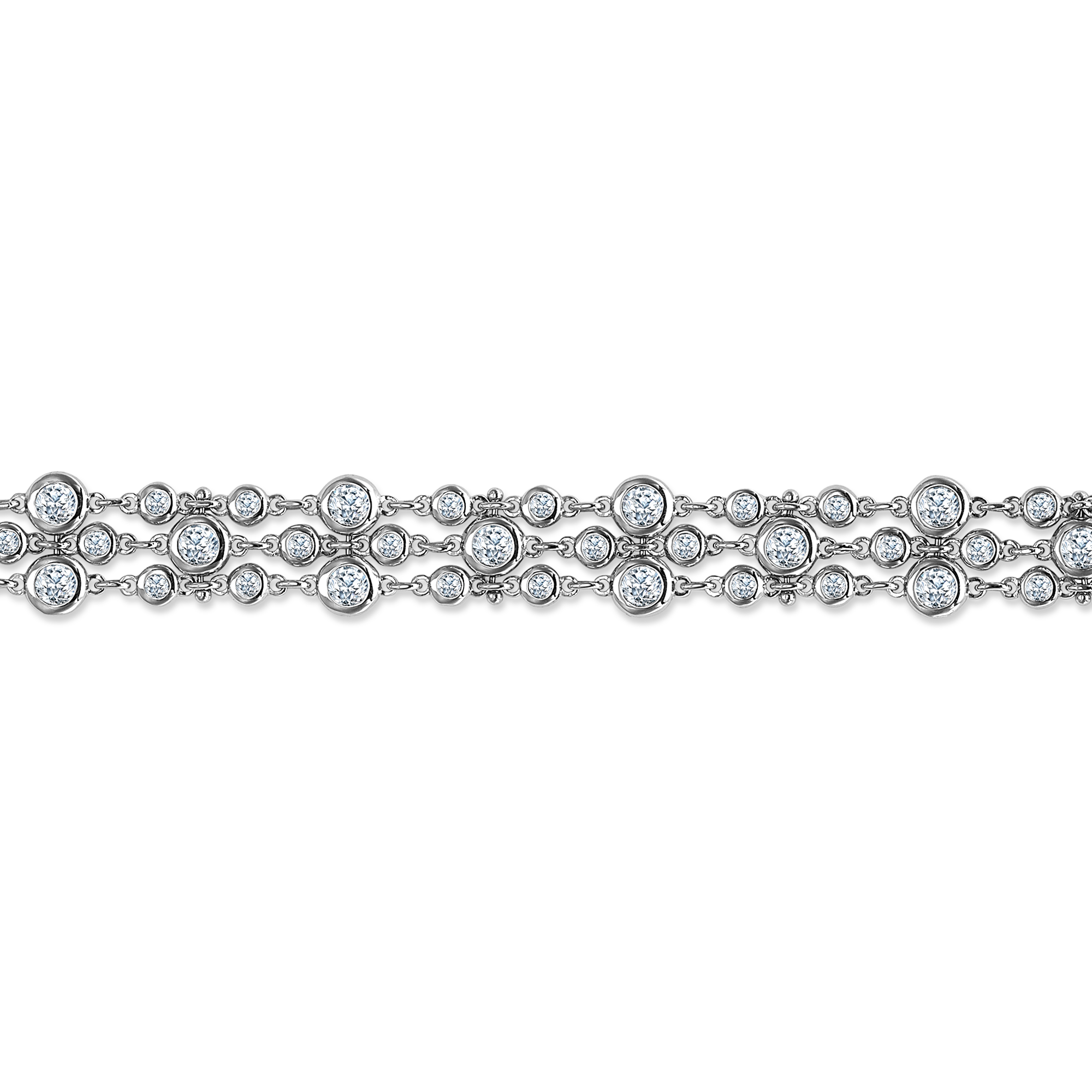 Bubbles Diamond Three-Row Bracelet Brilliant Cut, Rubover Set_2