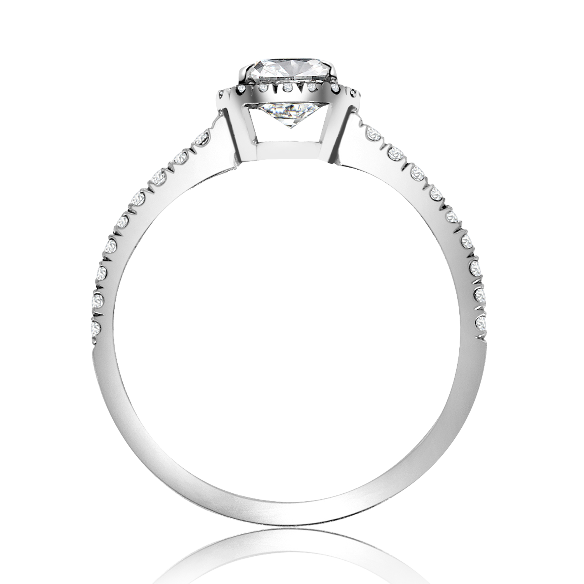0.73CT Diamond Cluster Ring Cushion Cut, Cluster, Brilliant Shoulders_3