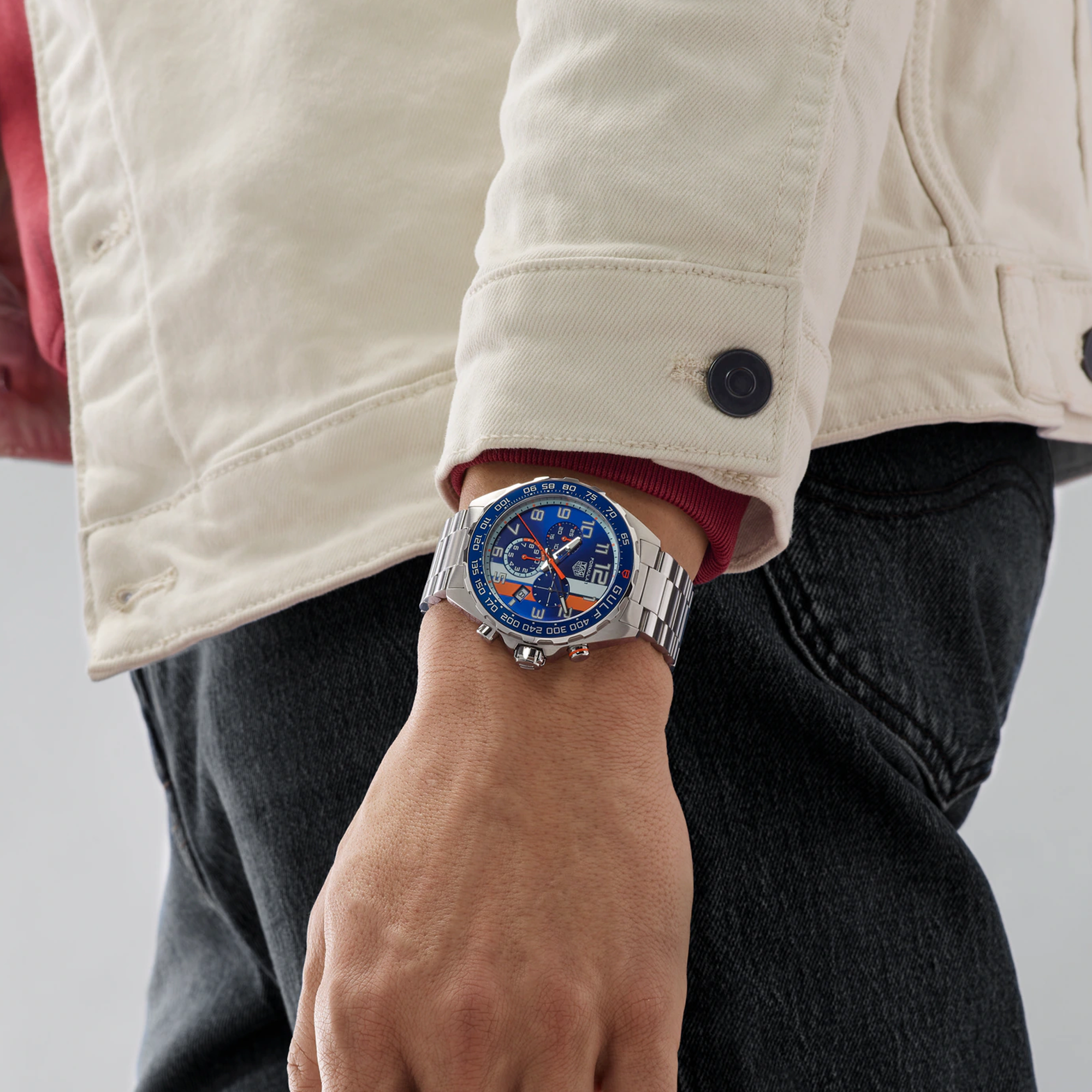 Tag Heuer Formula 1 Chronograph x Gulf 43mm, Blue Dial, Arabic Numerals_10