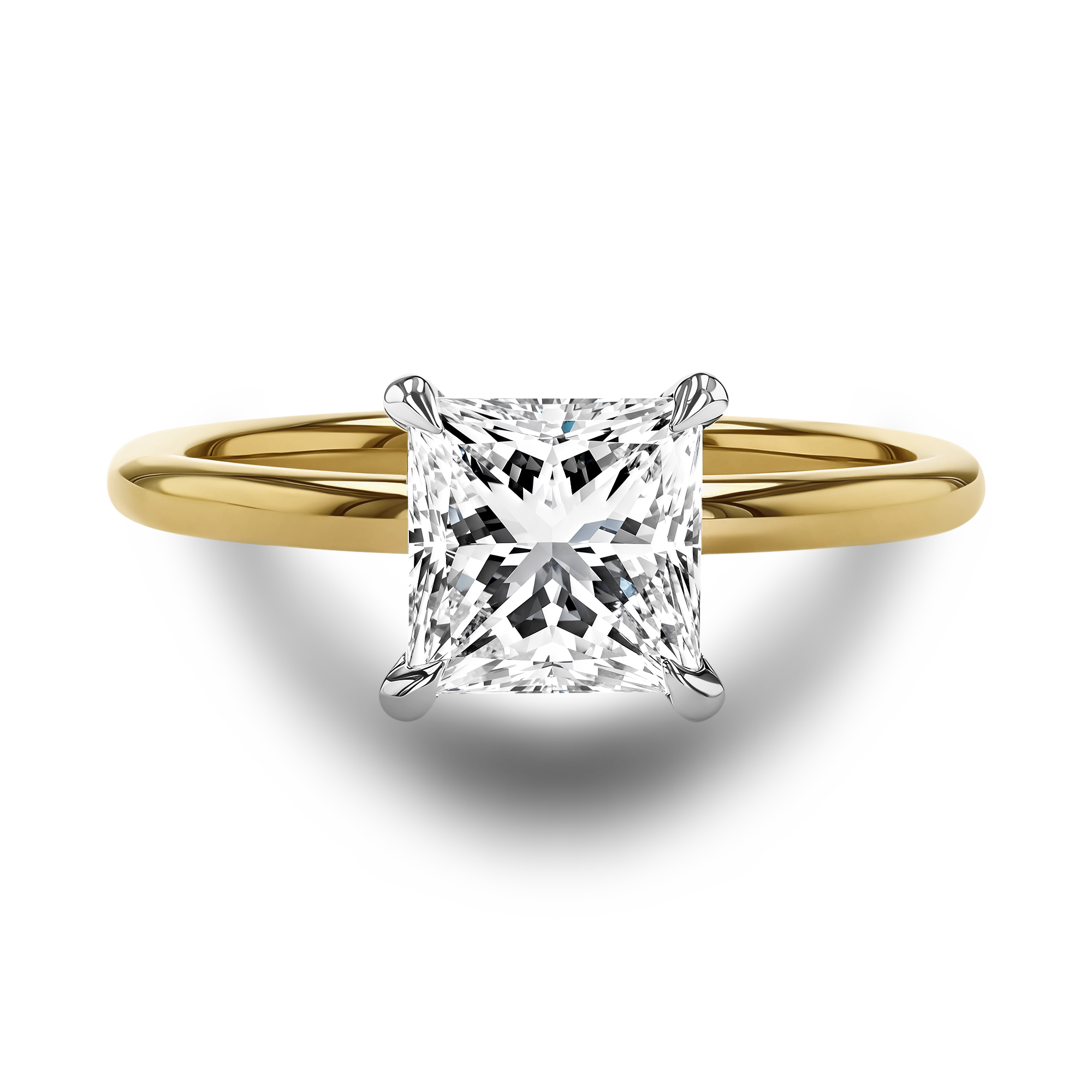 Princess Cut Diamond Solitaire Ring Princess Cut, Claw Set_2