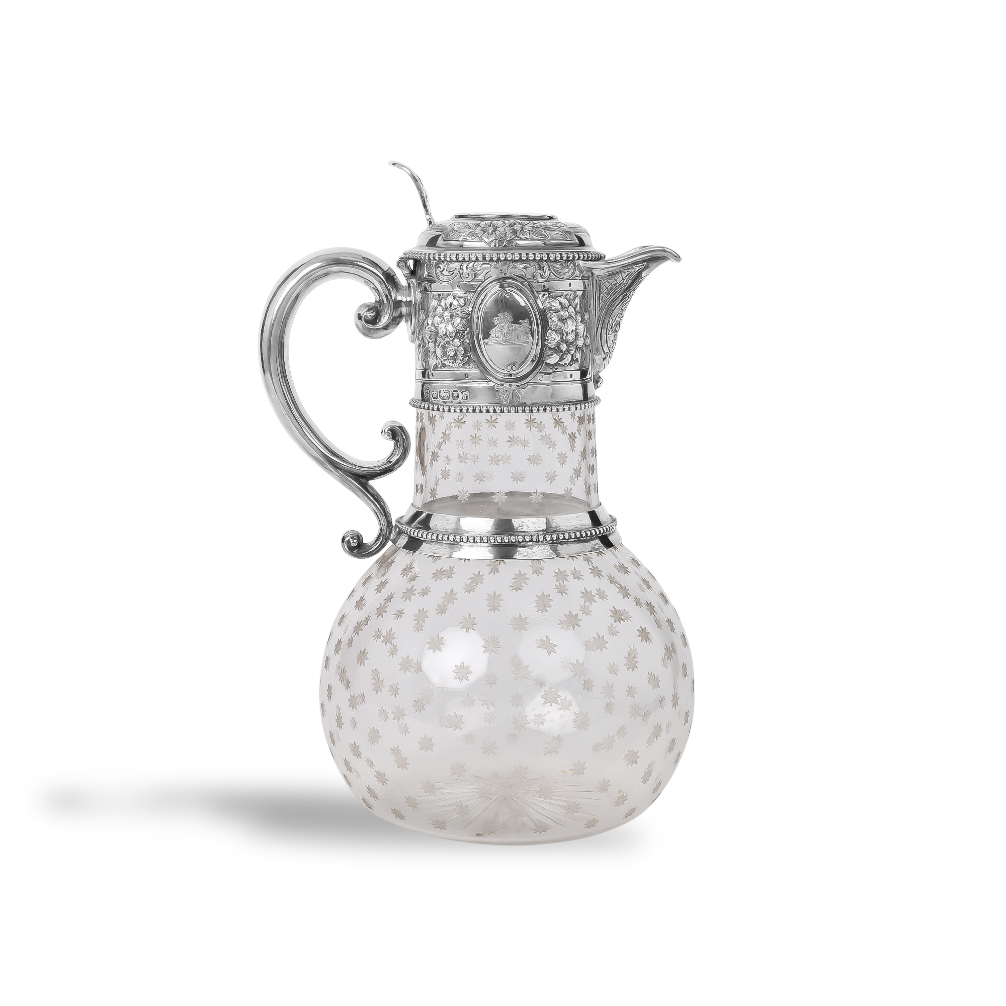 Silver Antique Mounted Claret Jug Hallmarked Sheffield_2