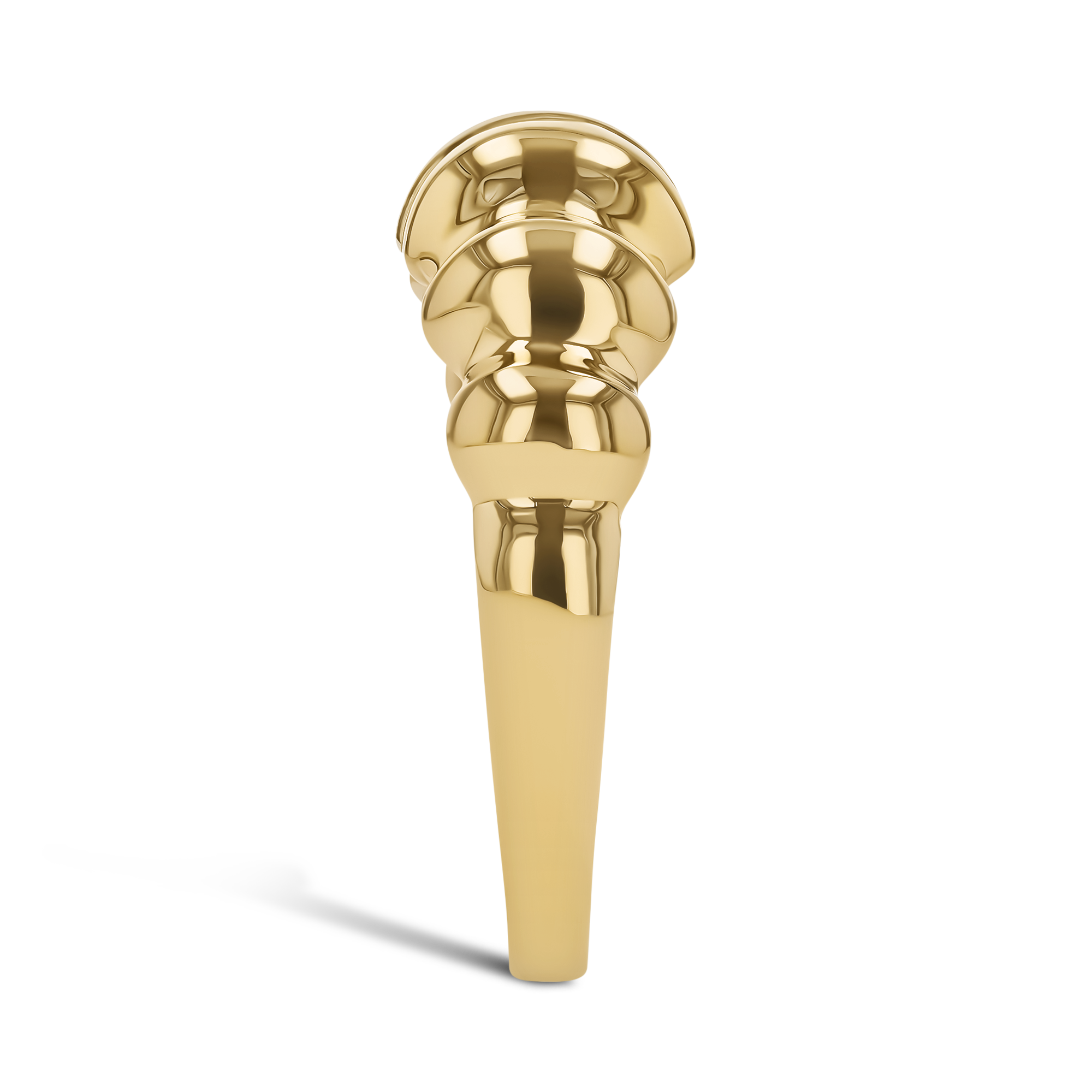 Contemporary Gold Ribbed Bombé Ring _4