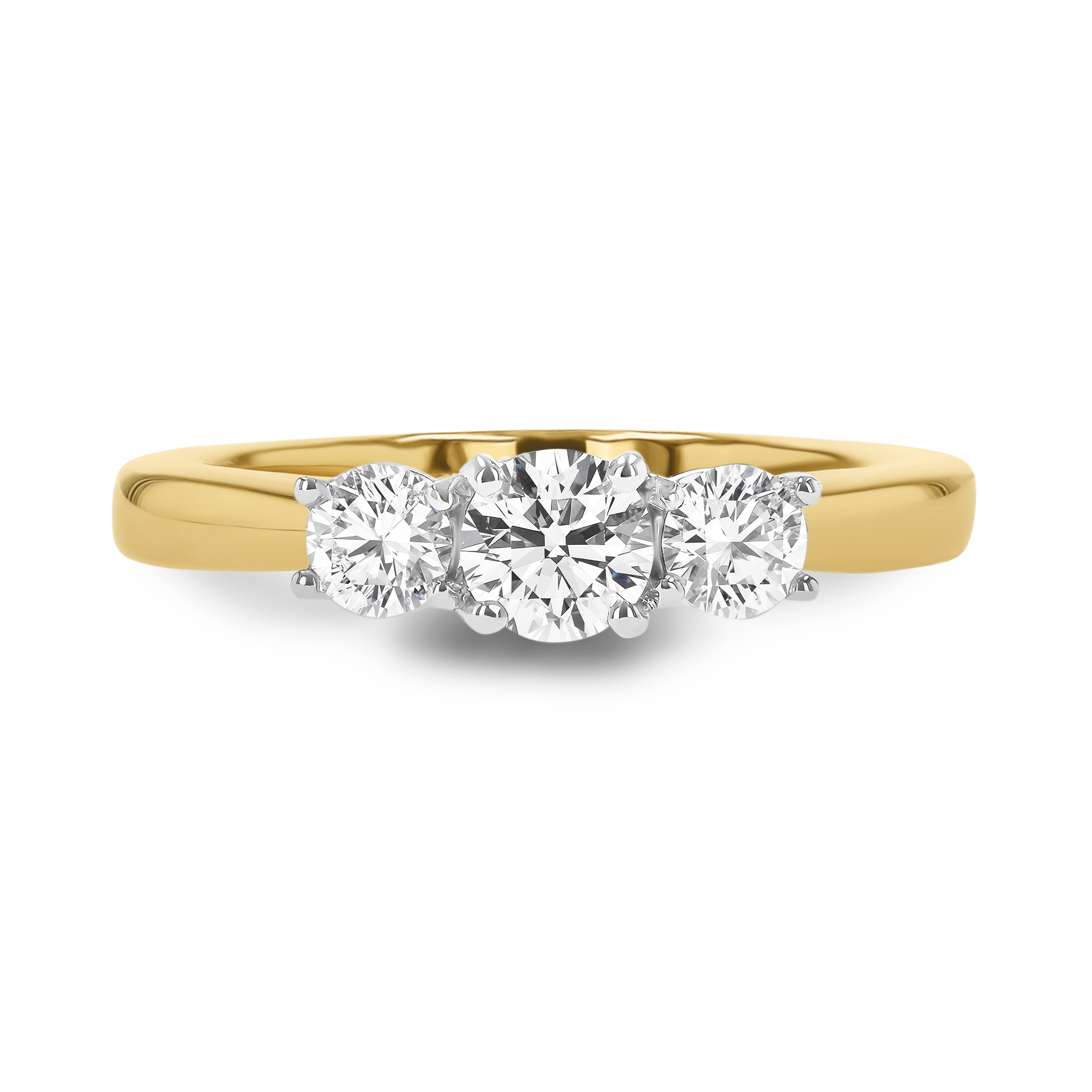 Classic 0.62ct Diamond Three Stone Ring Brilliant cut, Claw set_2