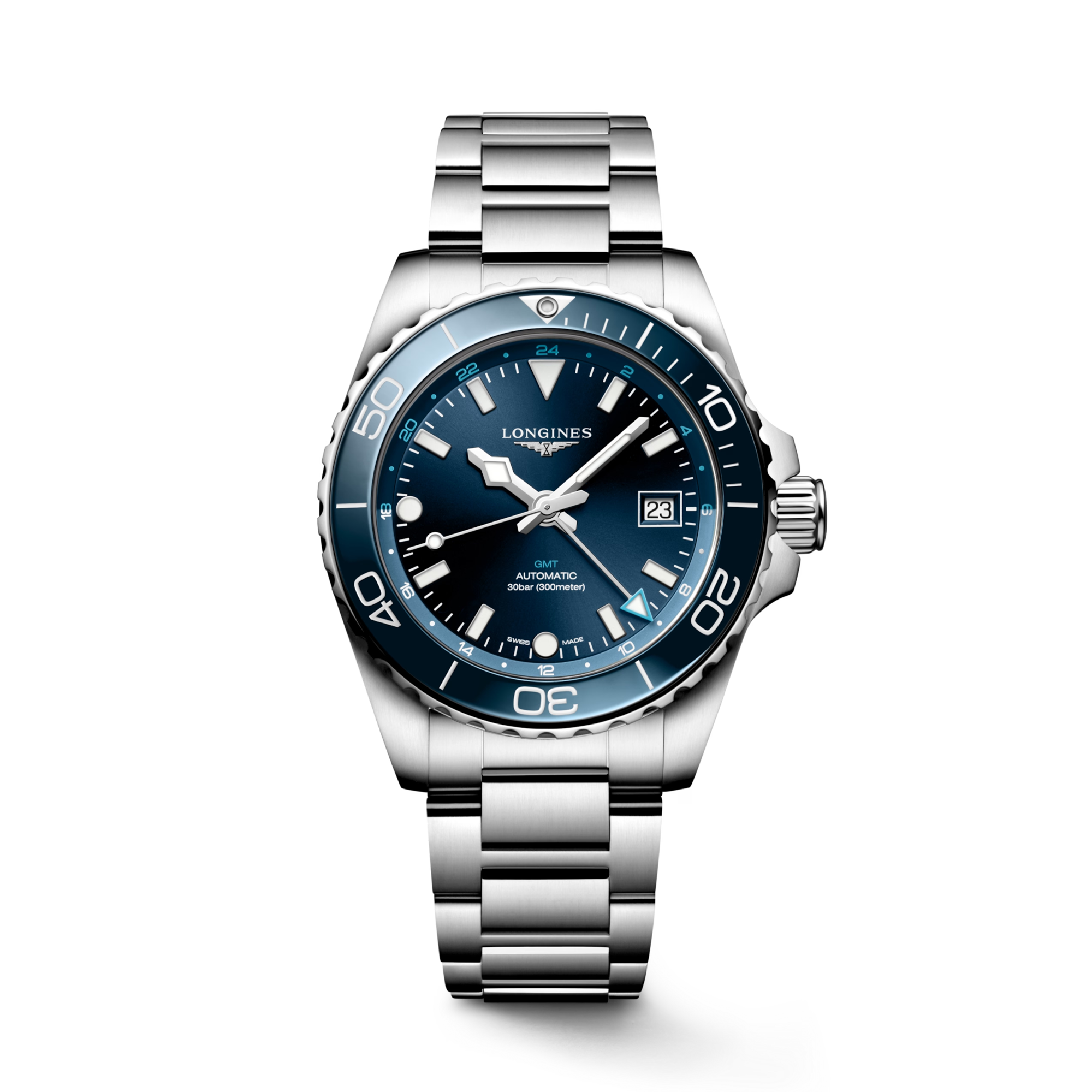 Longines Hydroconquest GMT 41mm, Blue Dial, Arabic Numerals_1