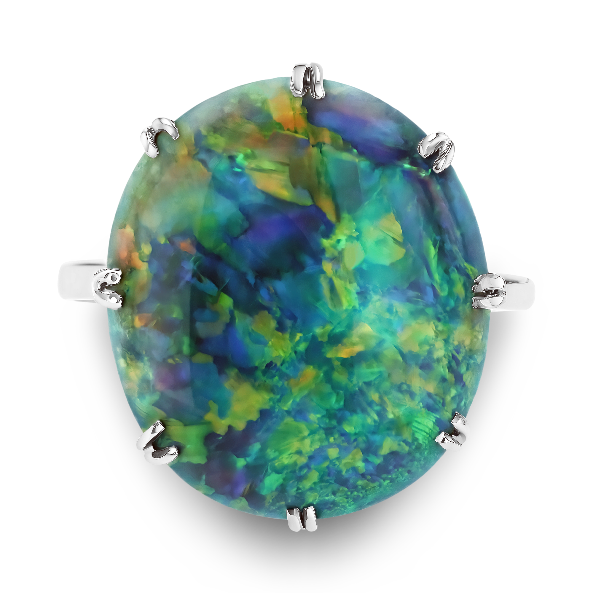 Opal Solitaire Ring Oval Cut, Claw Set_2