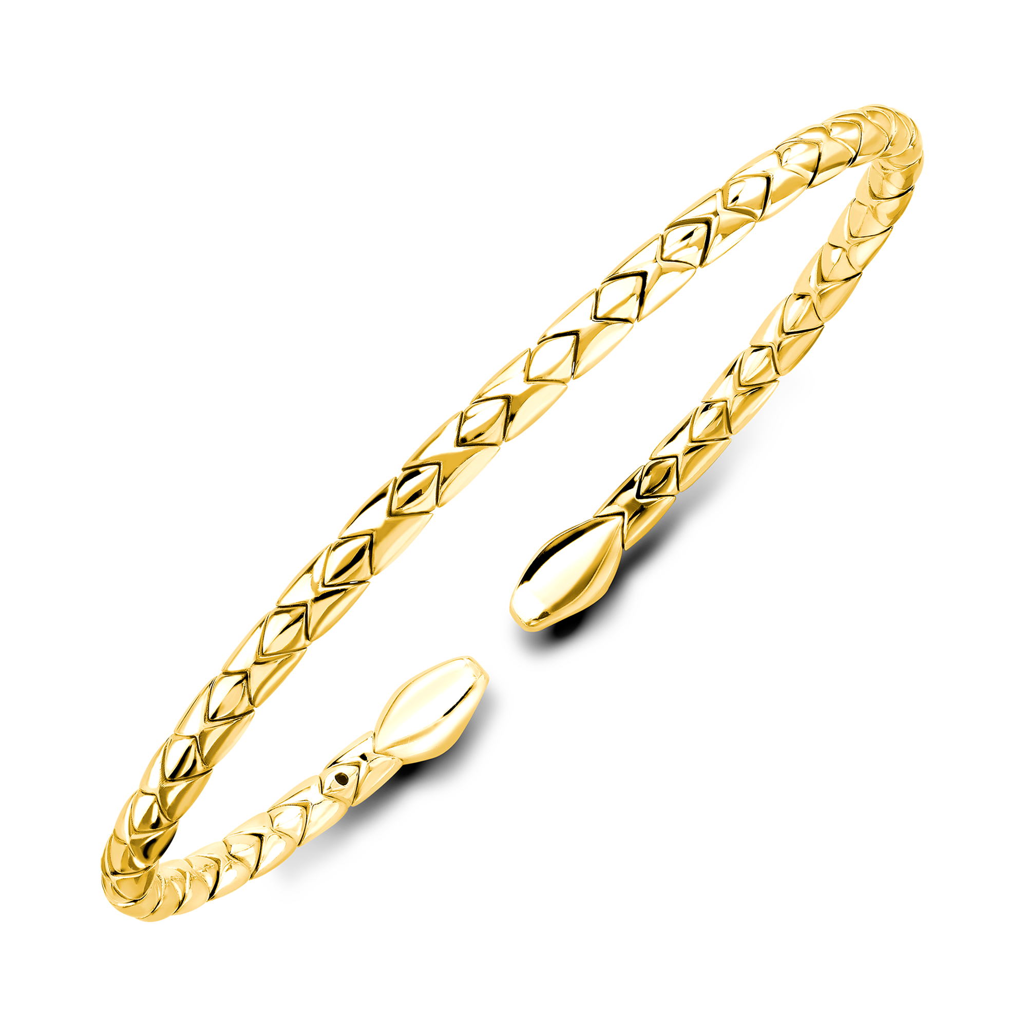 Groove Textured Bangle Brilliant Cut, Set_2
