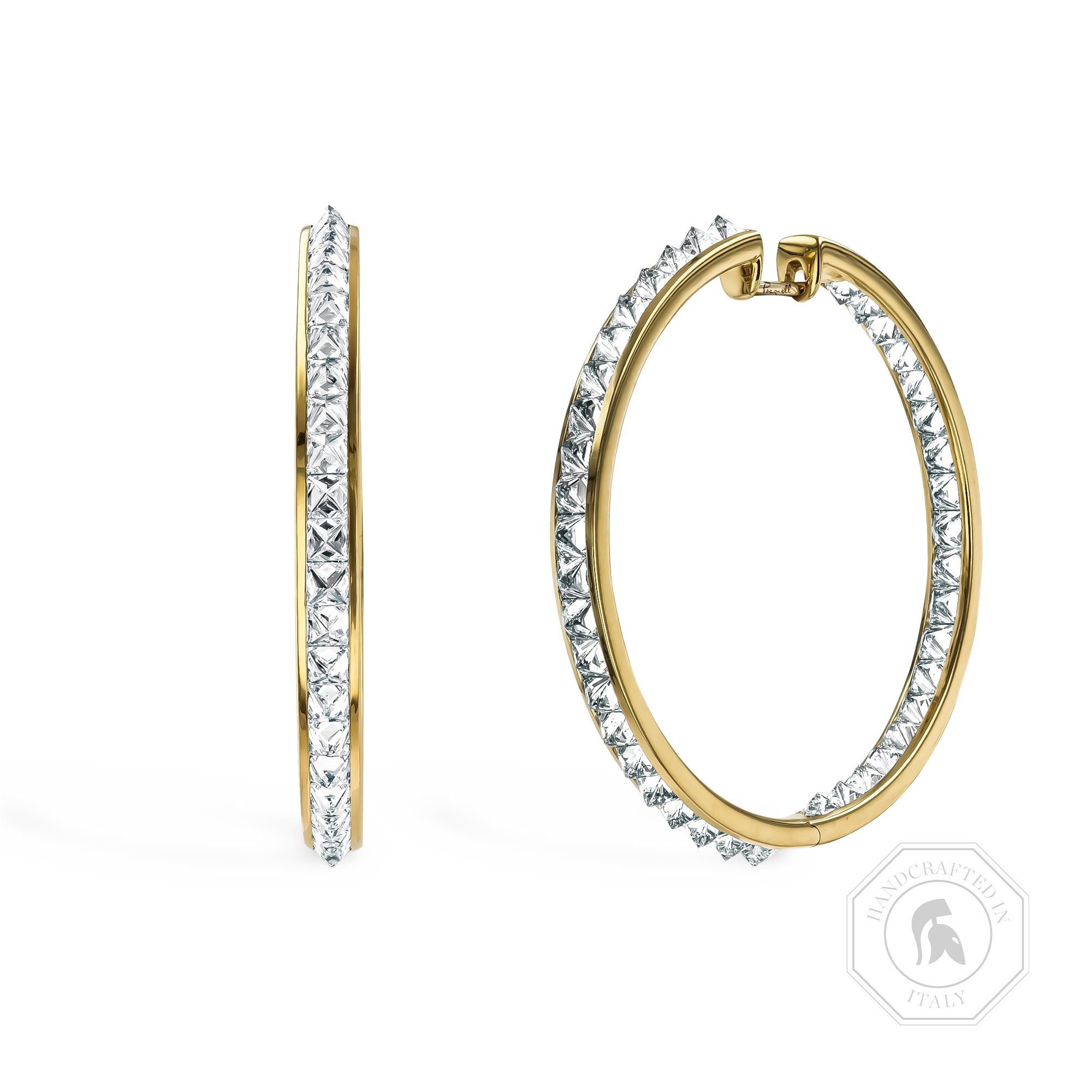 Rockchic 7.24ct Extra Large Diamond Hoop Earrings Princess Cut, Channel Set_1