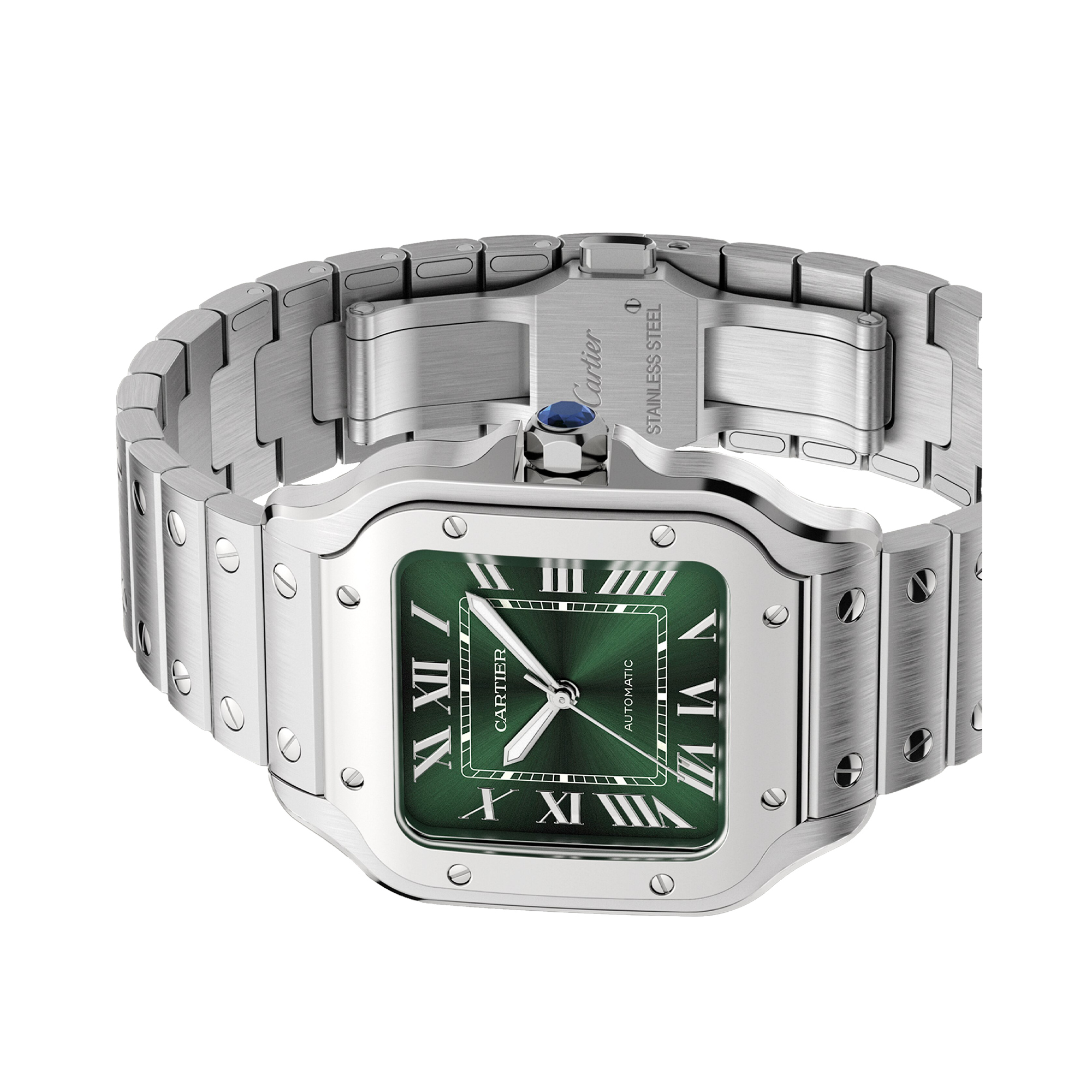 Cartier Santos de Cartier 35mm, Green Dial, Roman Numerals_4