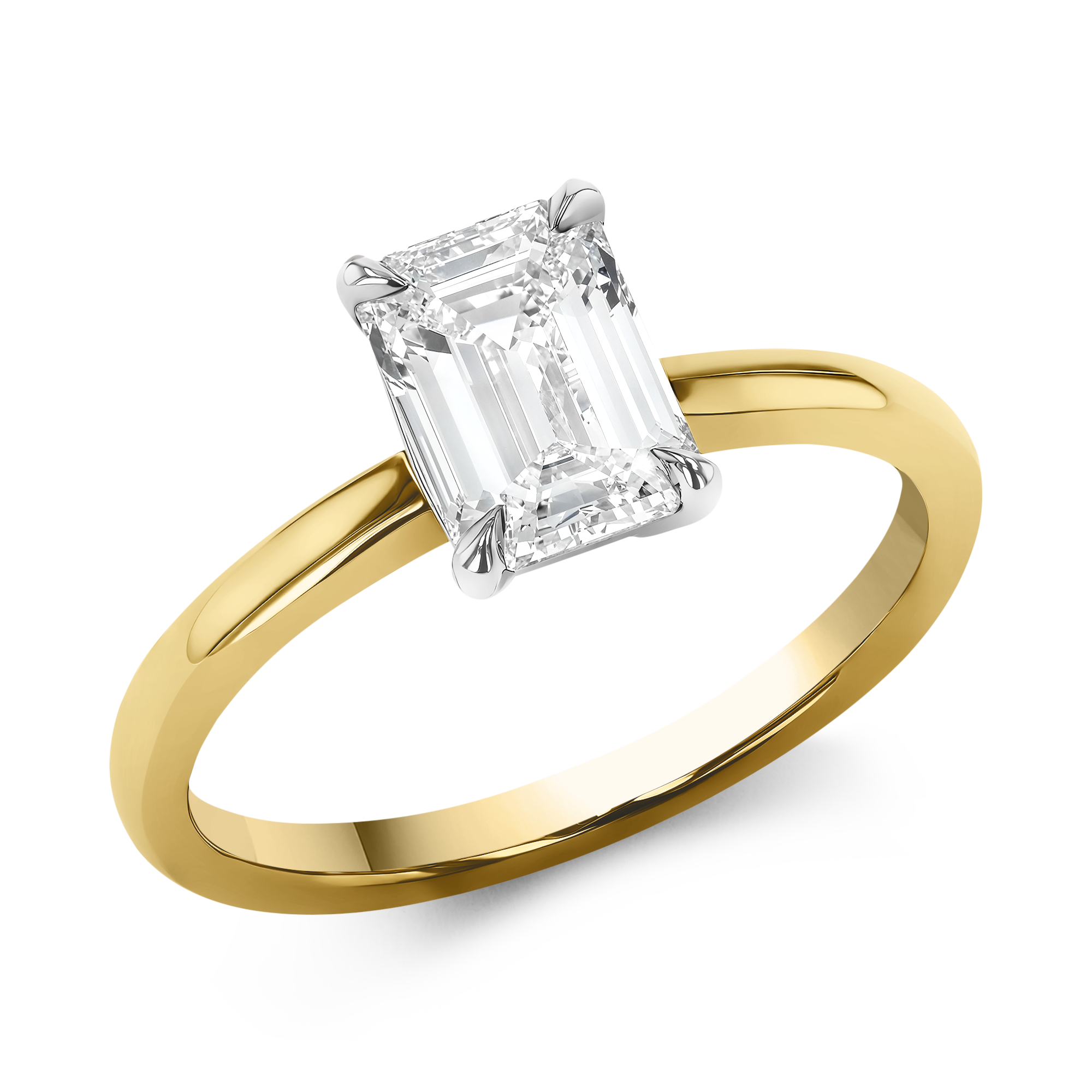 Classic 1.51ct Diamond Solitaire Ring Emerald Cut, Claw Set_1