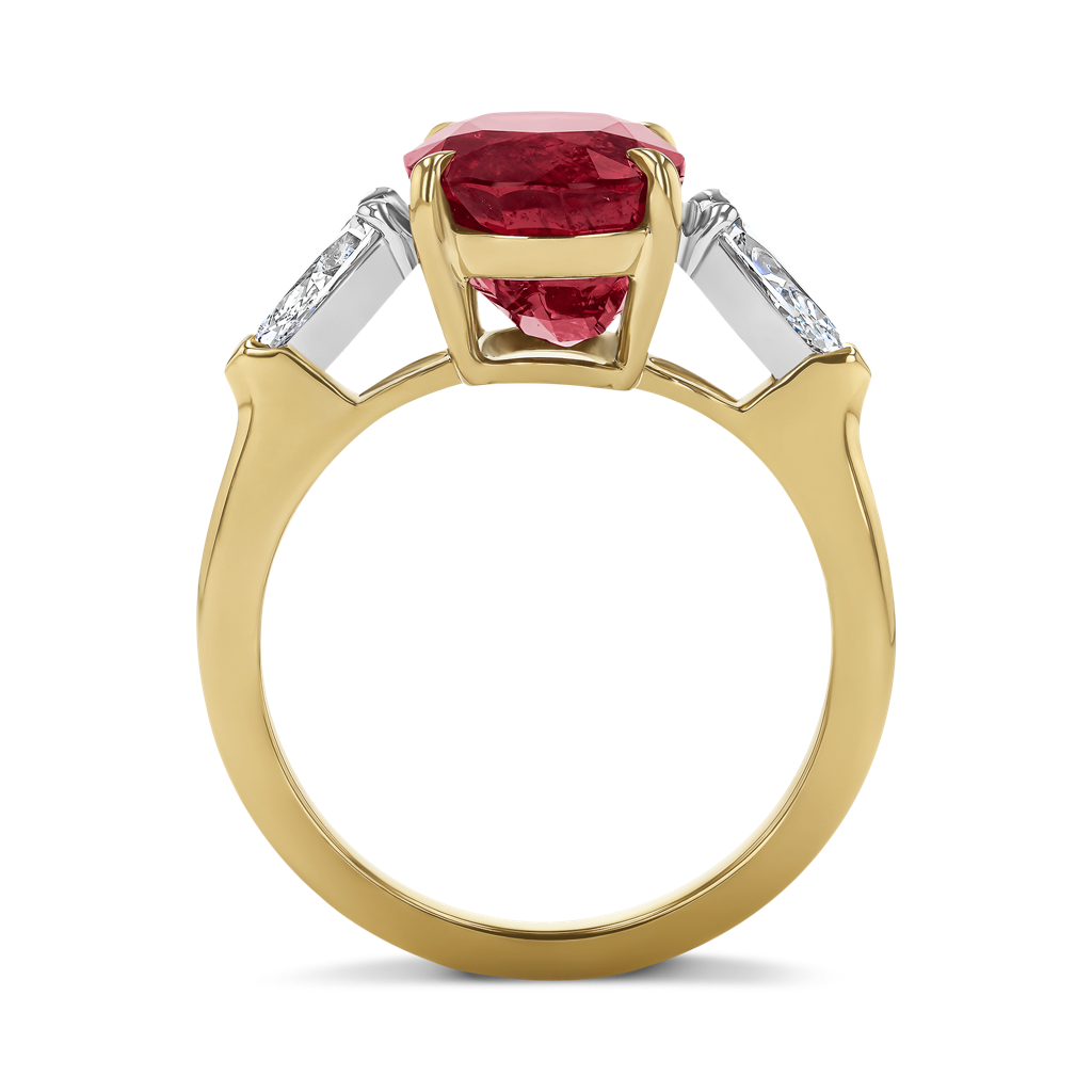 Masterpiece 5.52ct Kenyan Ruby and Diamond Ring Oval & Pear Shaped, Claw Set_3