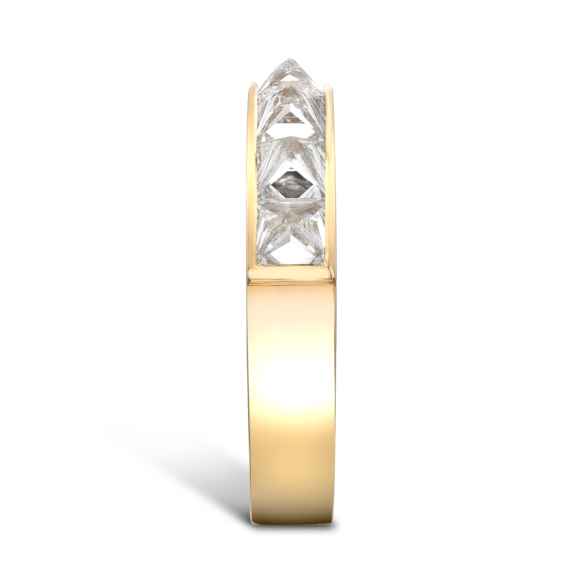 RockChic 2.82ct Peaked Inverted Princess Cut Diamond Seven Stone Ring Princess Cut, Channel Set_4