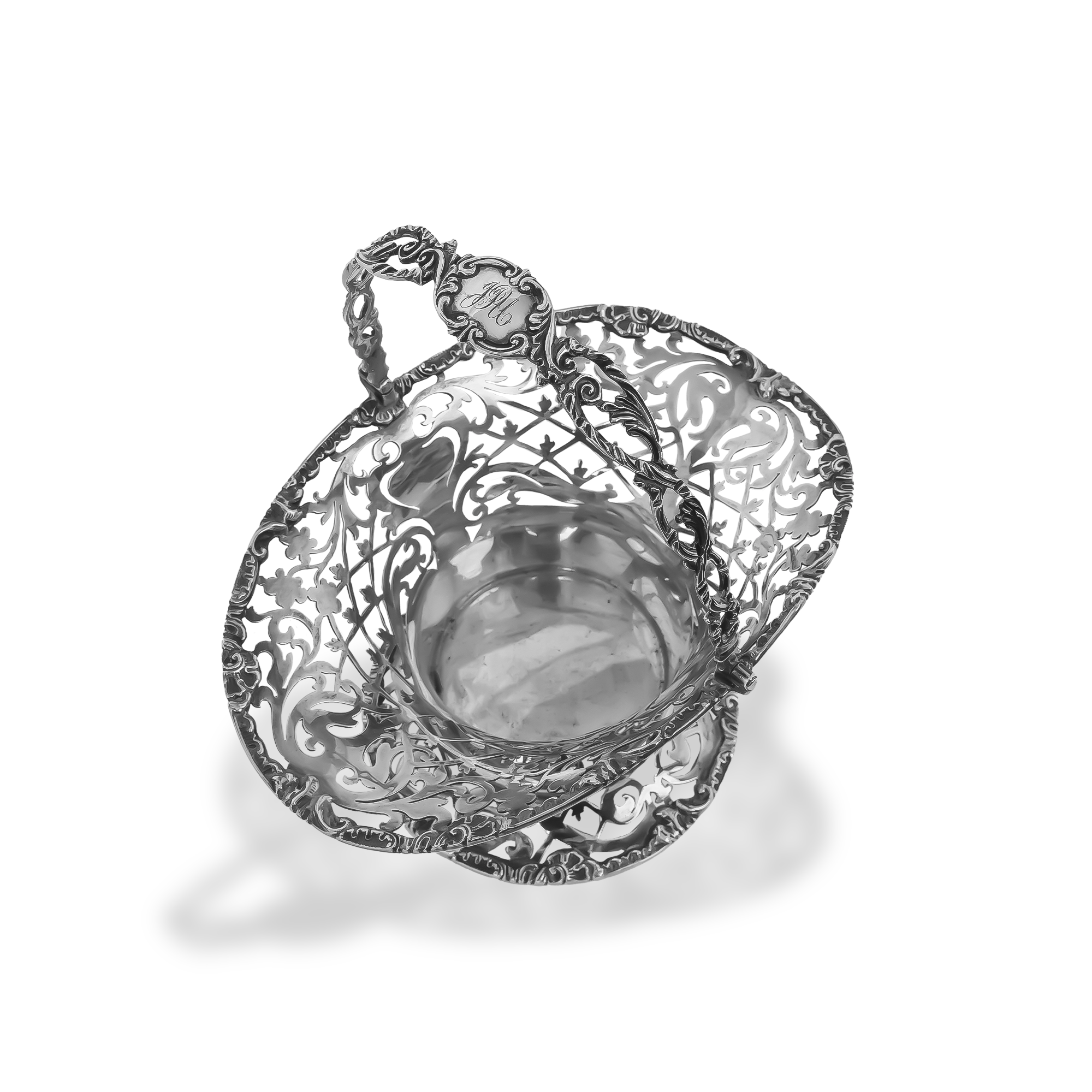 Edwardian Silver Pierced Bonbon Basket Hallmarked London_4