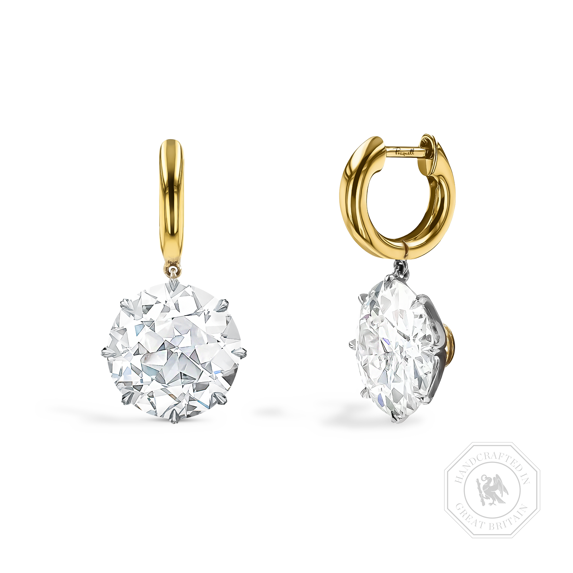 Masterpiece 10.95ct Diamond Drop Earrings Old, Claw Set_1