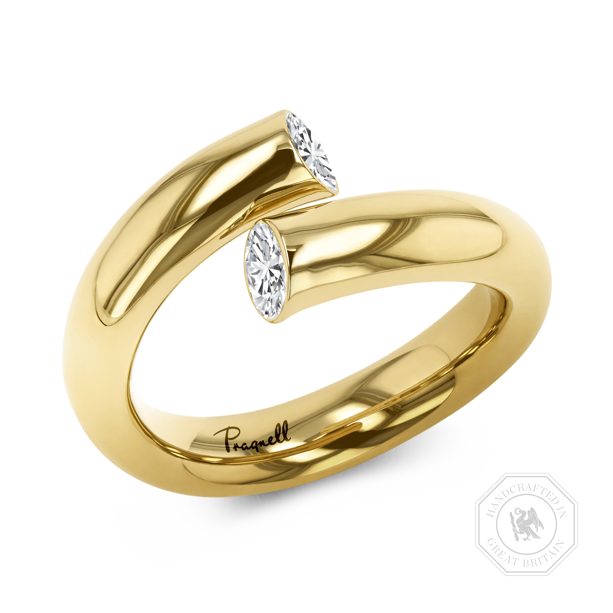 Eclipse 0.33ct Single Row Diamond Spring Ring Brilliant Cut, Rubover Set_1