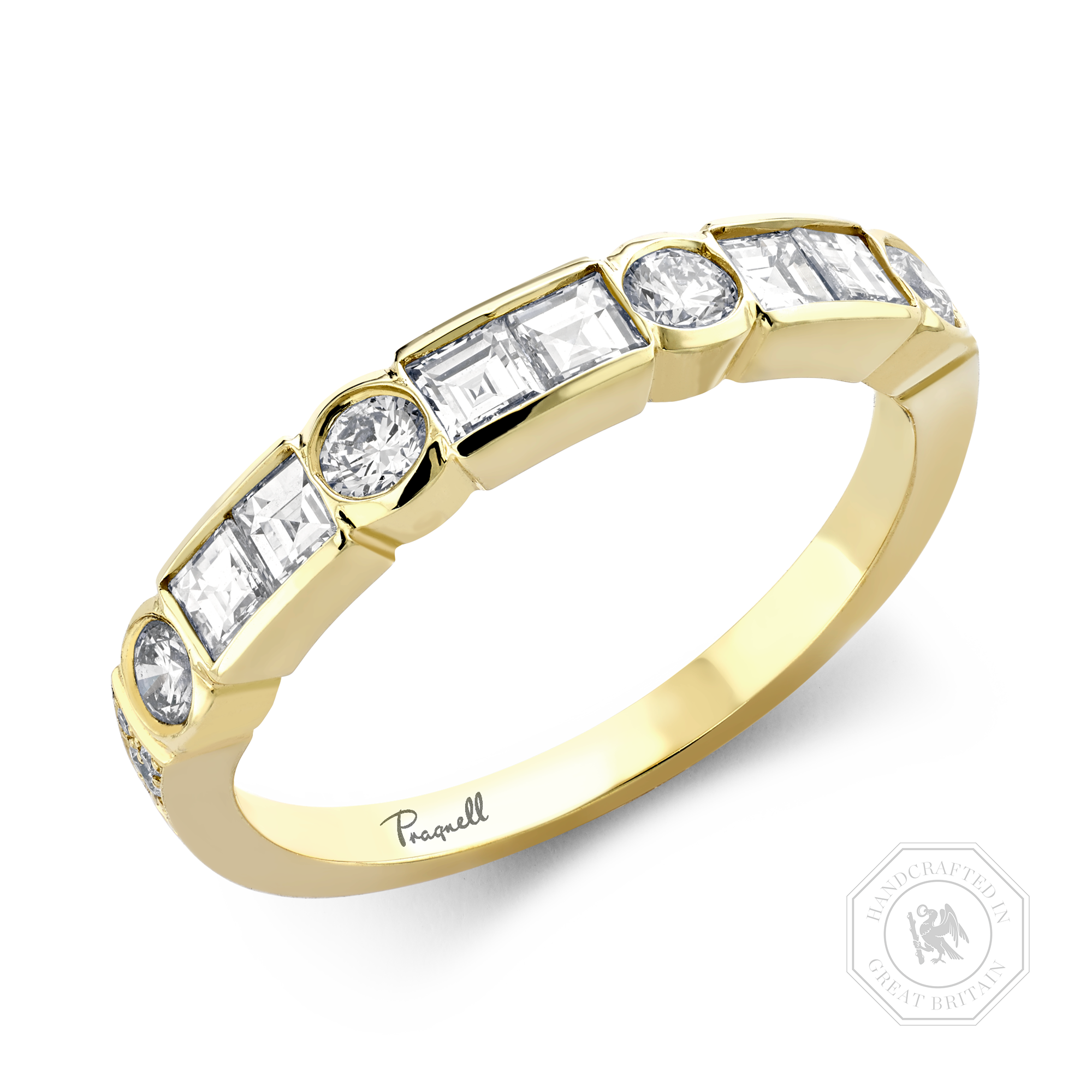 Antrobus 0.82ct Diamond Half Eternity Ring Carré Cut, Rubover Set_1