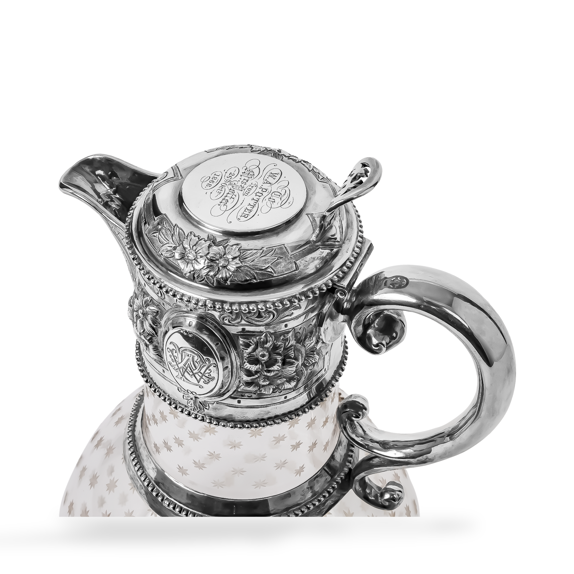Silver Antique Mounted Claret Jug Hallmarked Sheffield_5