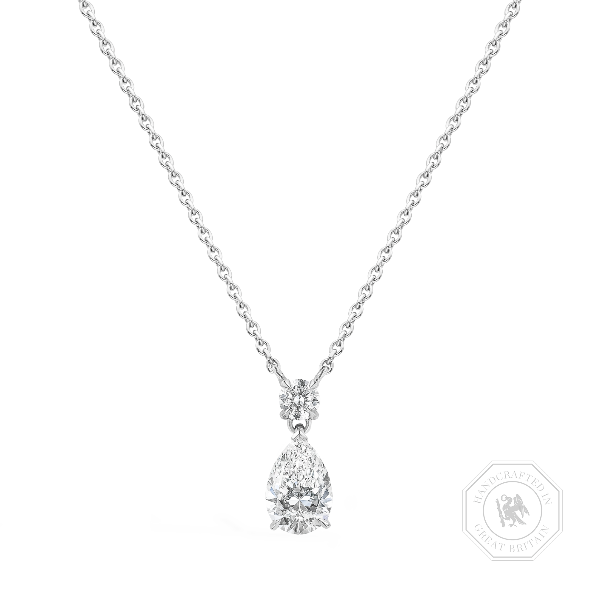 Pear Shaped 0.90ct Diamond Pendant Pear Shaped, Claw Set_1