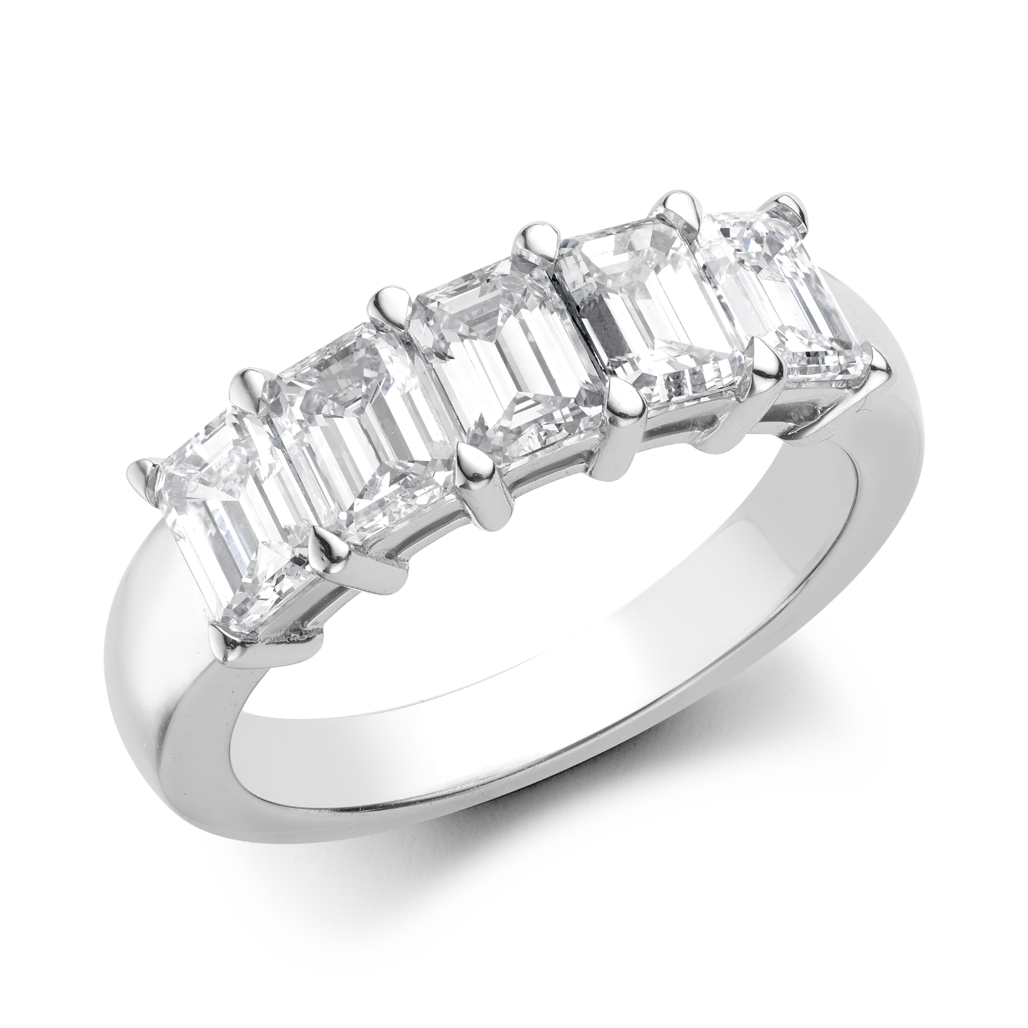 Five Stone Diamond Ring Emerald Cut, Claw Set_1