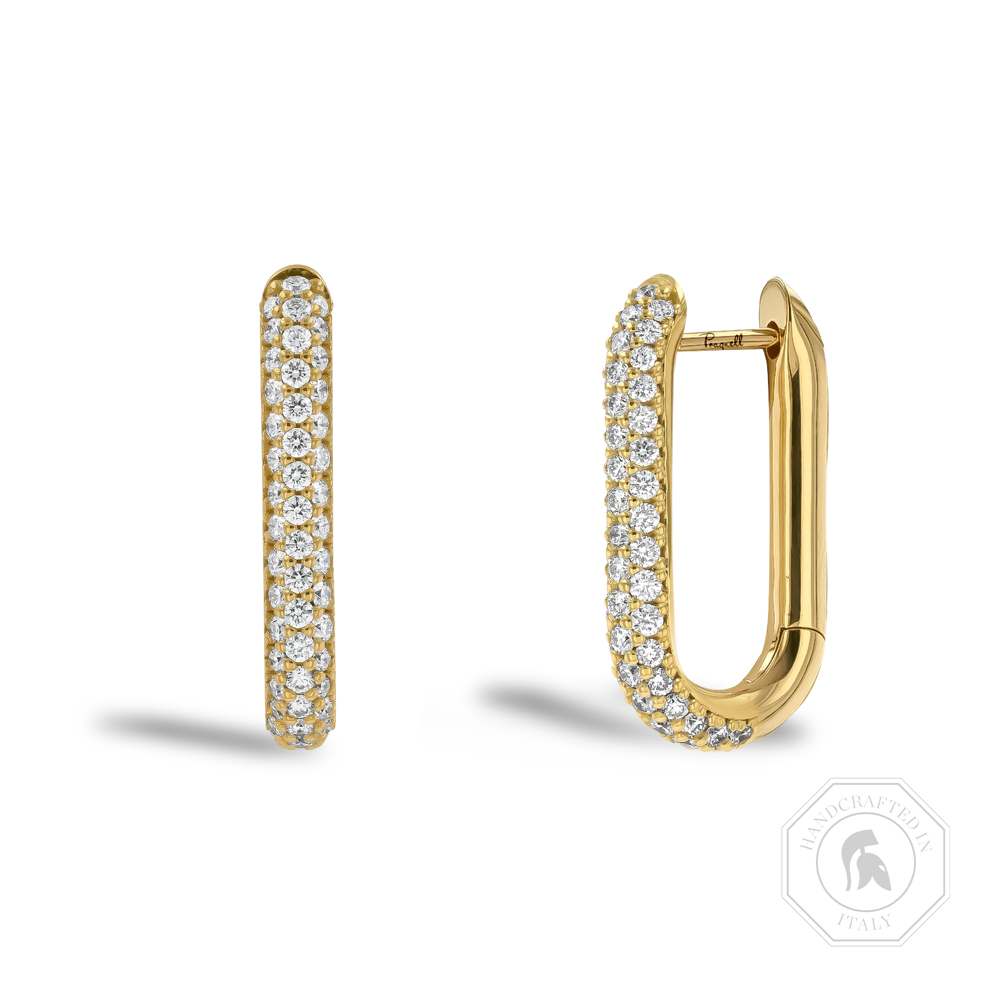 Havana 1.086ct Brilliant Cut Diamond Hoop Earrings Brilliant Cut, Micro Pavé_1