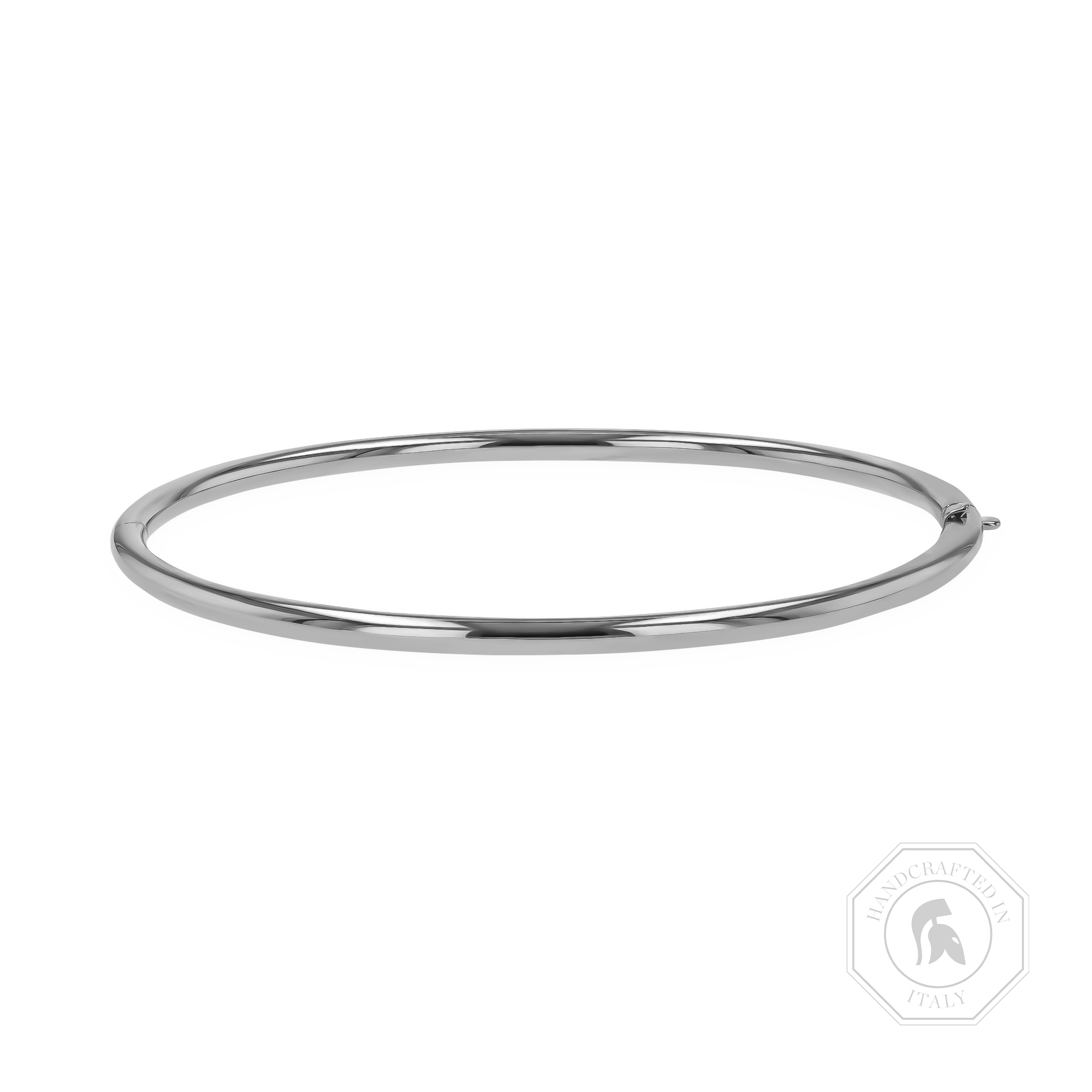 Plain Polished 3mm Round Edge Oval Bangle _1