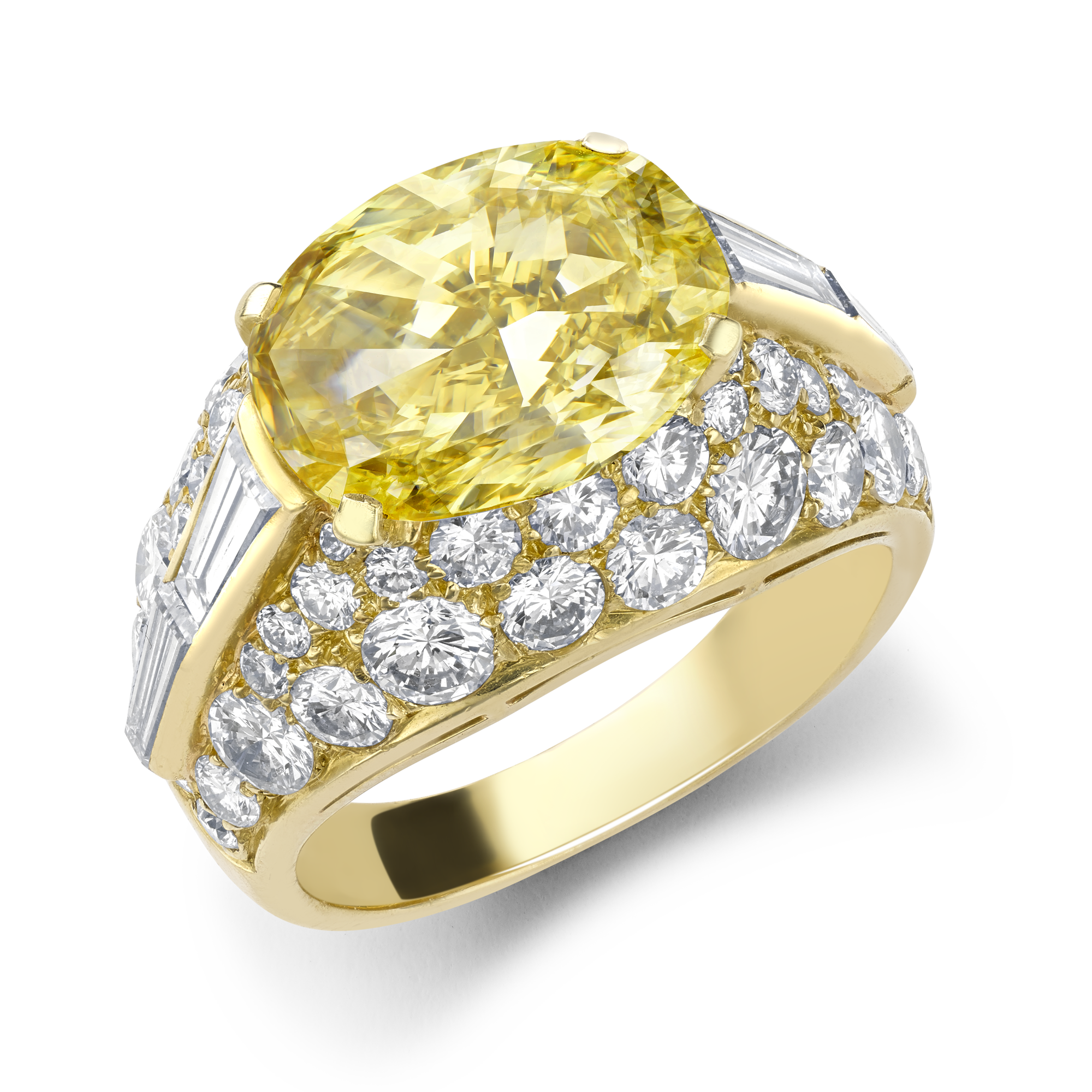 Bvlgari Yellow Diamond Trombino Ring Cushion Cut, Four Claw Set_1