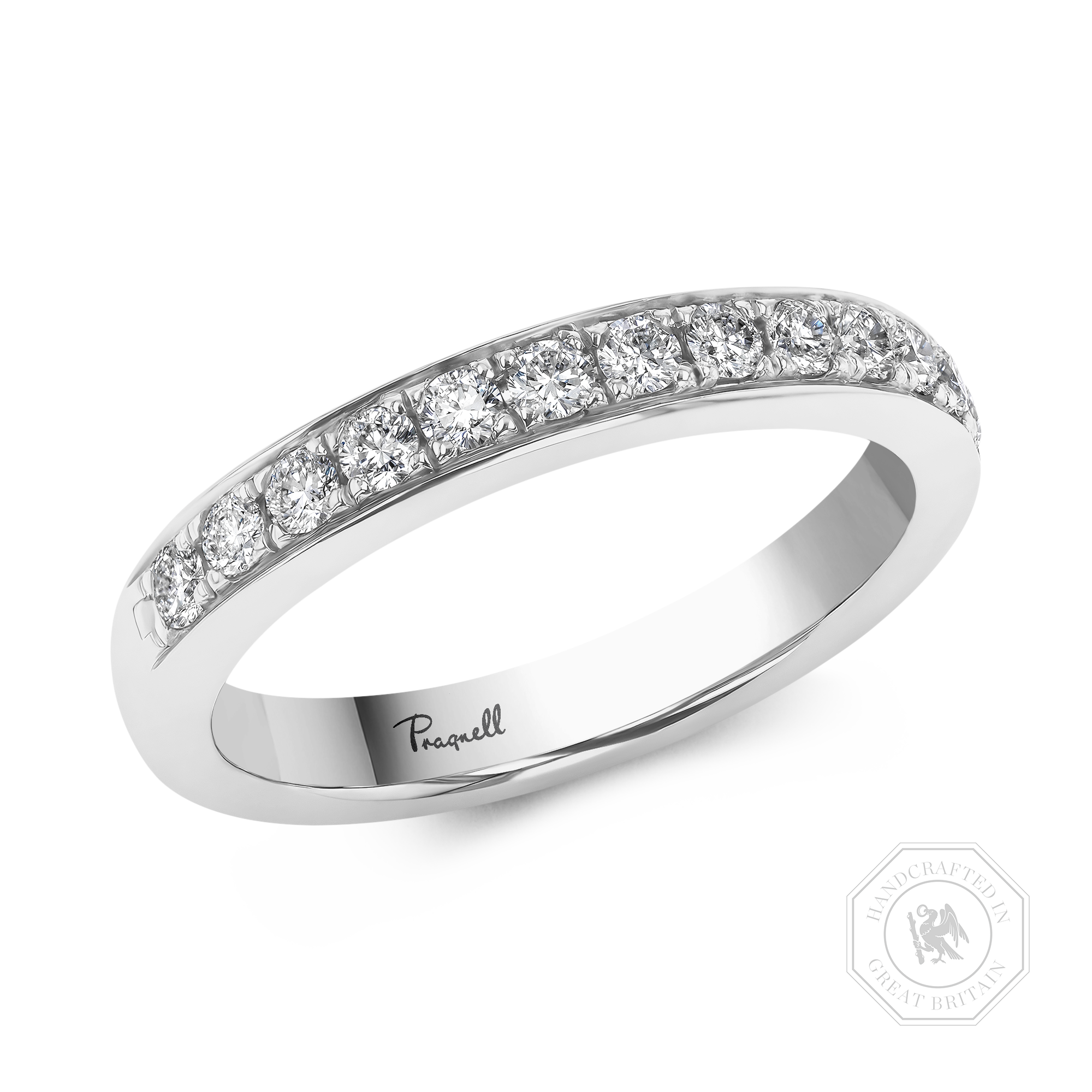 Brilliant Cut Diamond Half Eternity Ring Brilliant Cut  Half Eternity  Thread Set_1