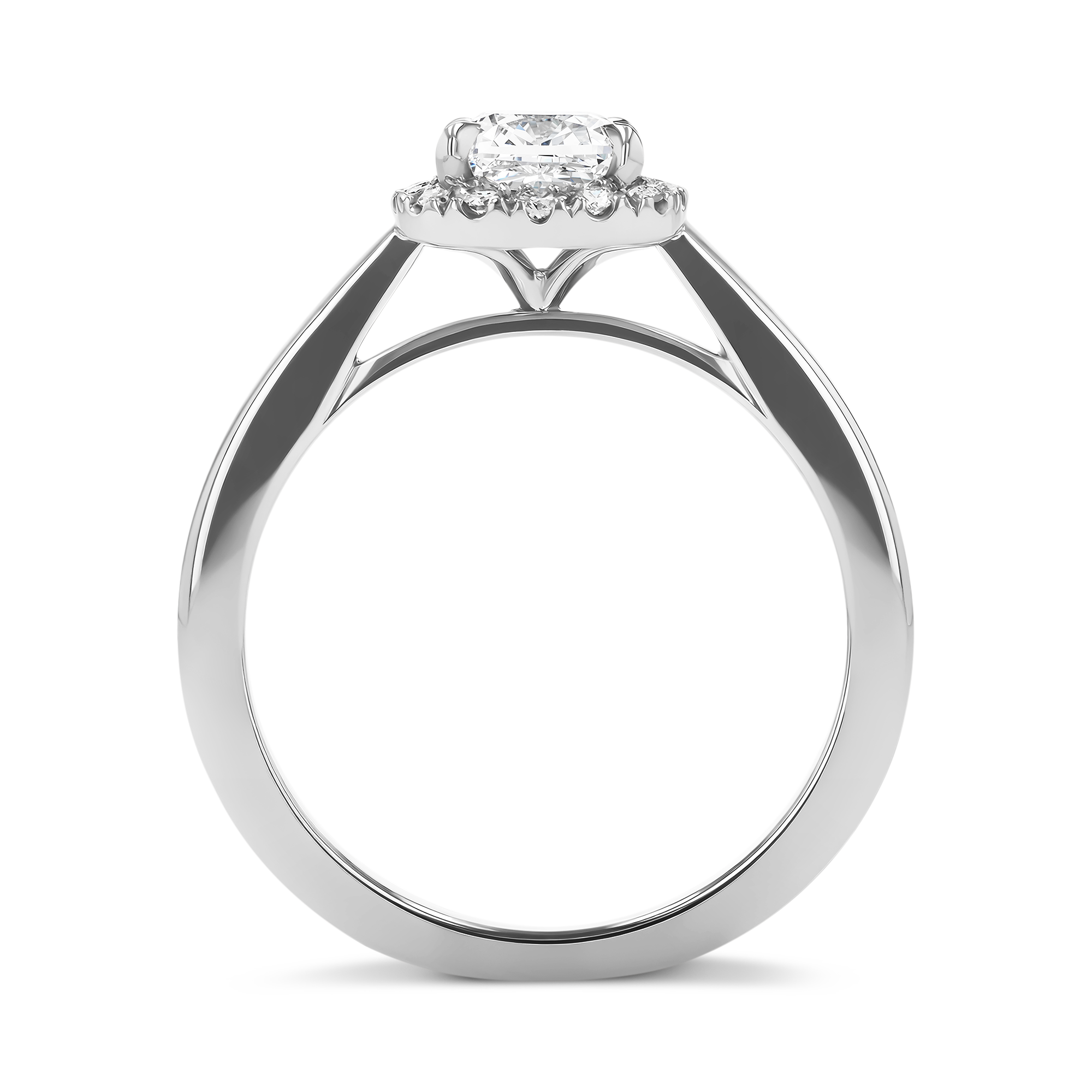 Celestial 1.00ct Cushion Cut Diamond Cluster Ring Cushion modern cut, Claw set_3